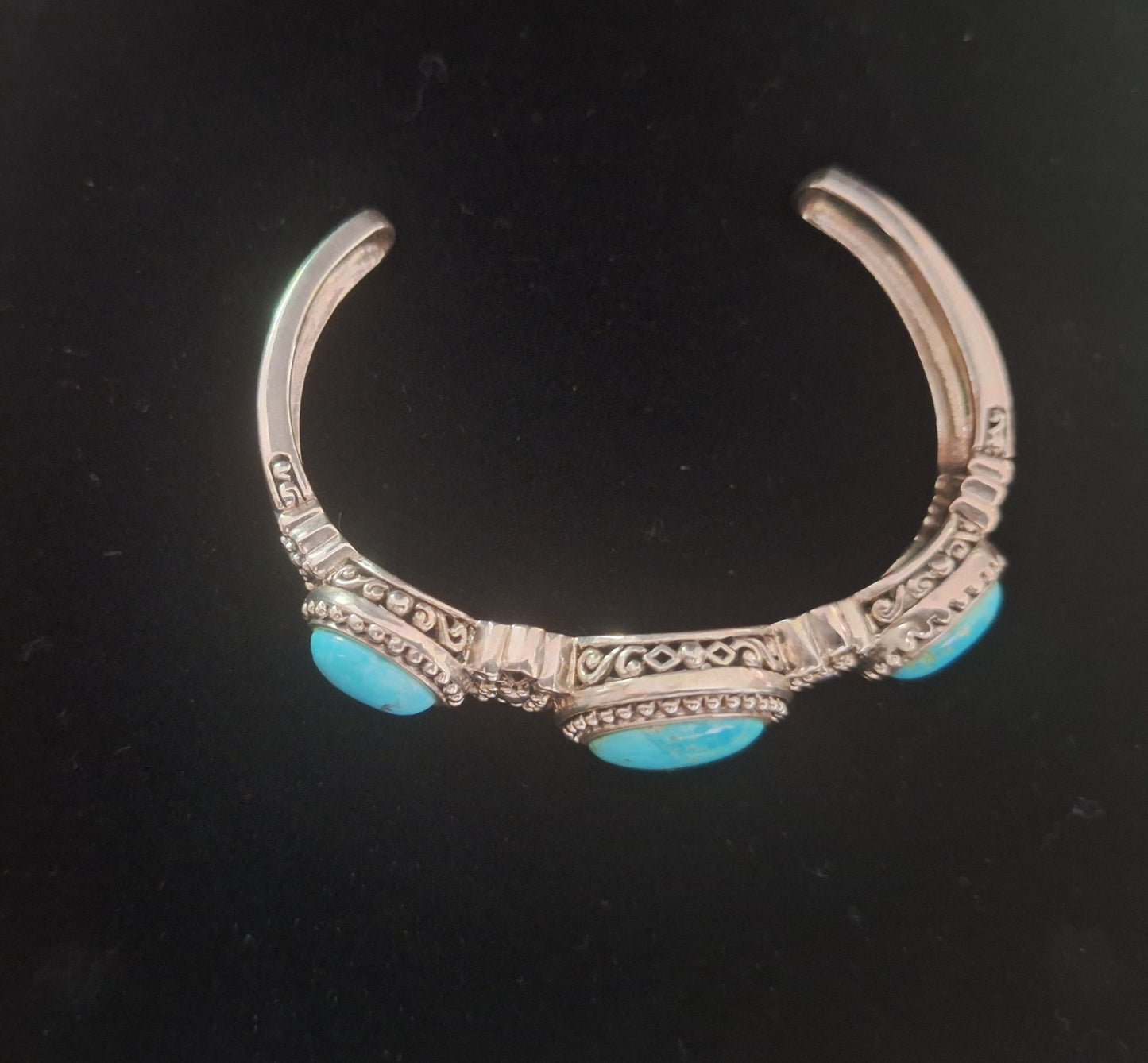 925 Sterling Silver Vintage Turquoise Cuff Bracelet