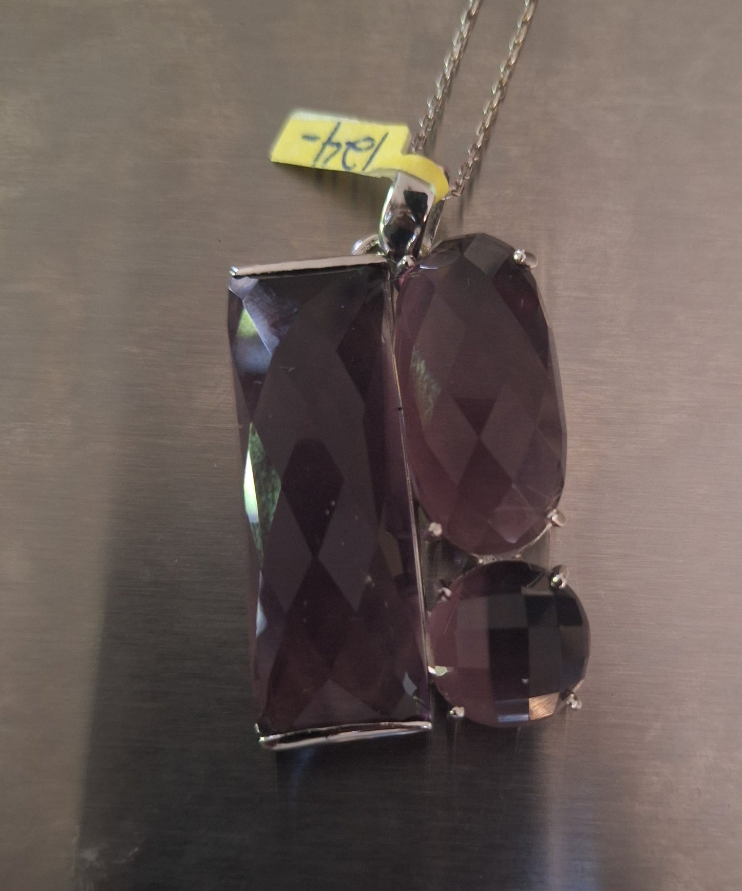 925 Sterling Solid Silver Amethyst Gemstone Pendant
