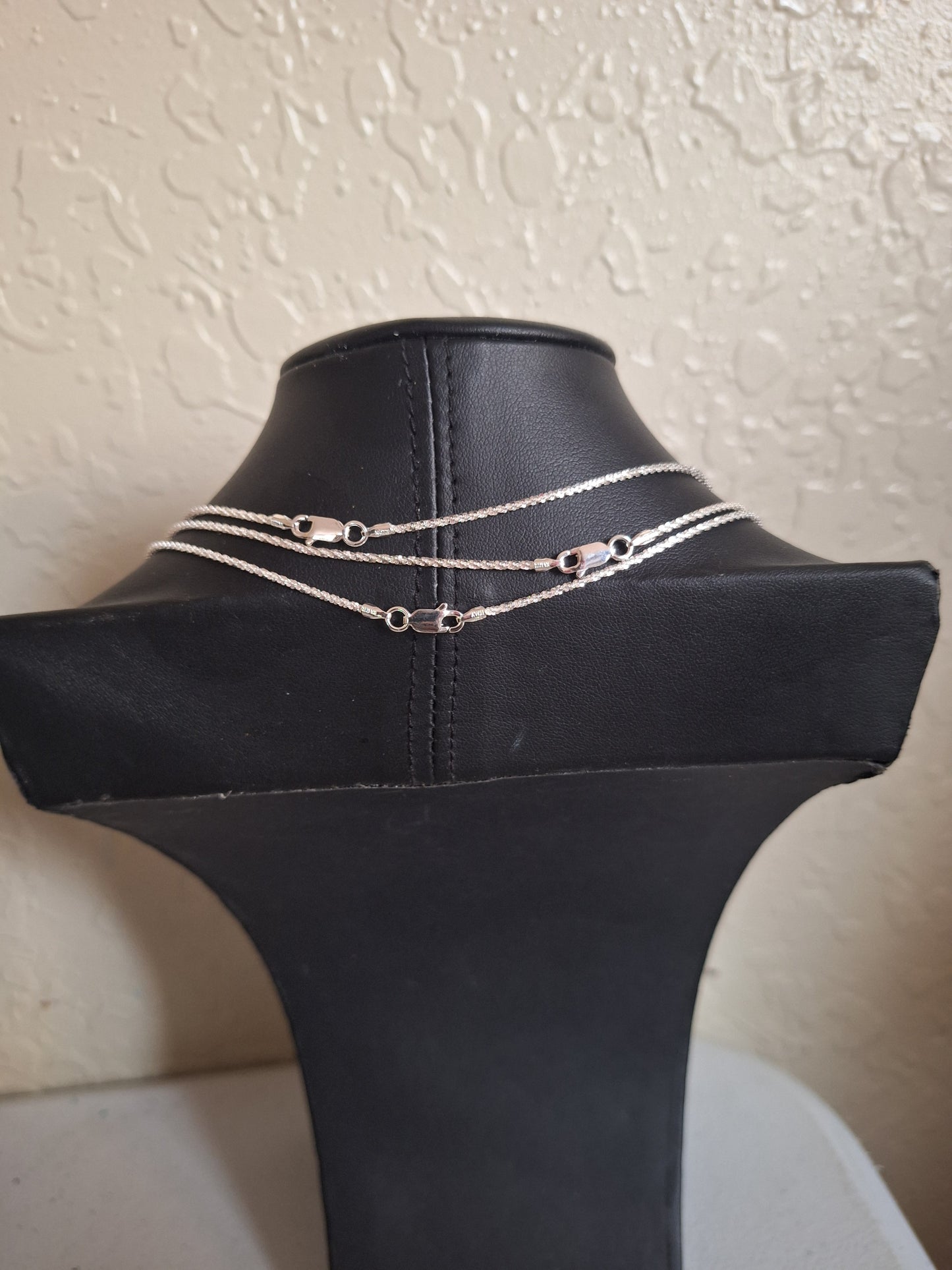 Sterling Silver Criss Cross Link Chain Set