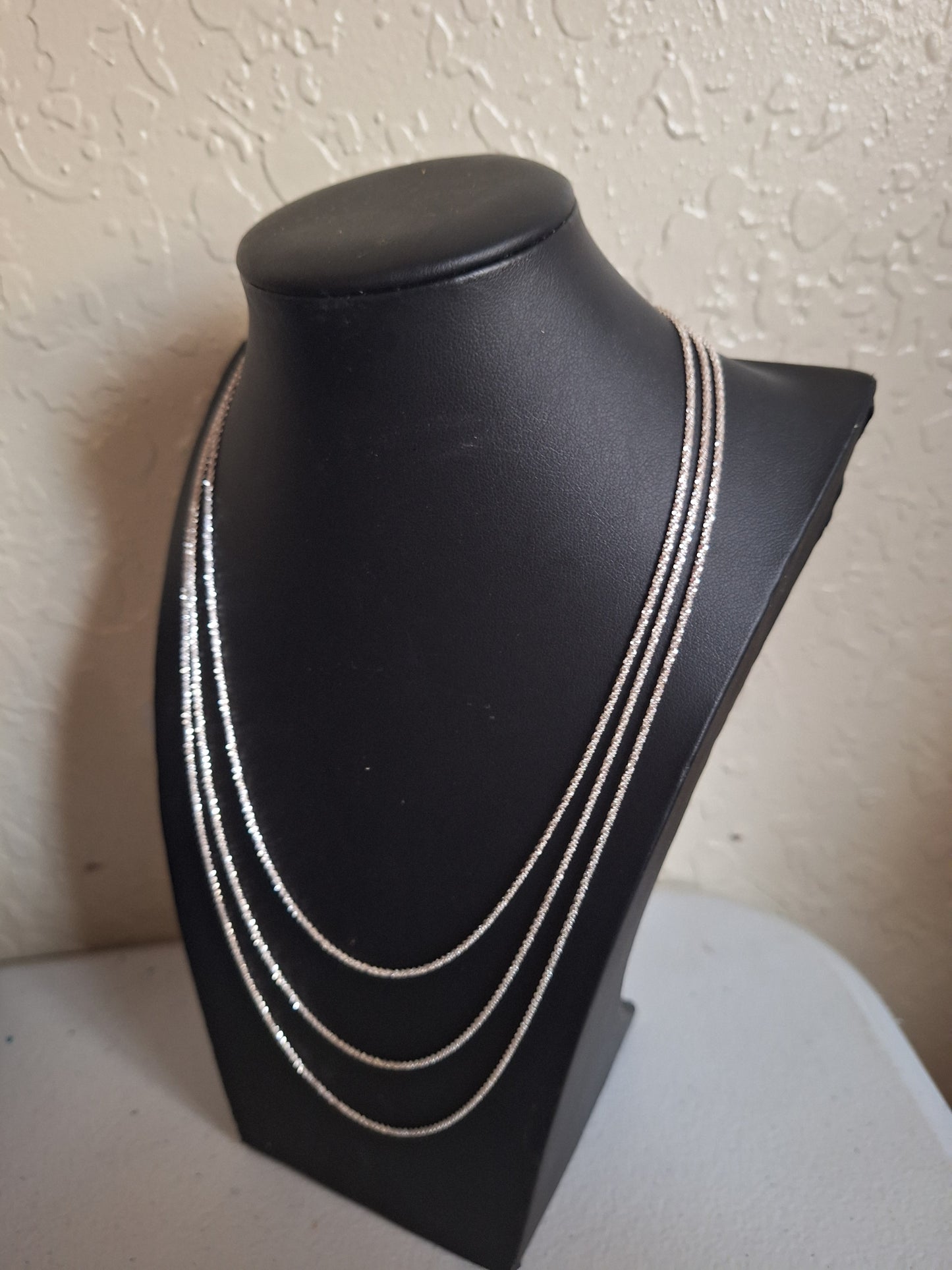 Sterling Silver Criss Cross Link Chain Set