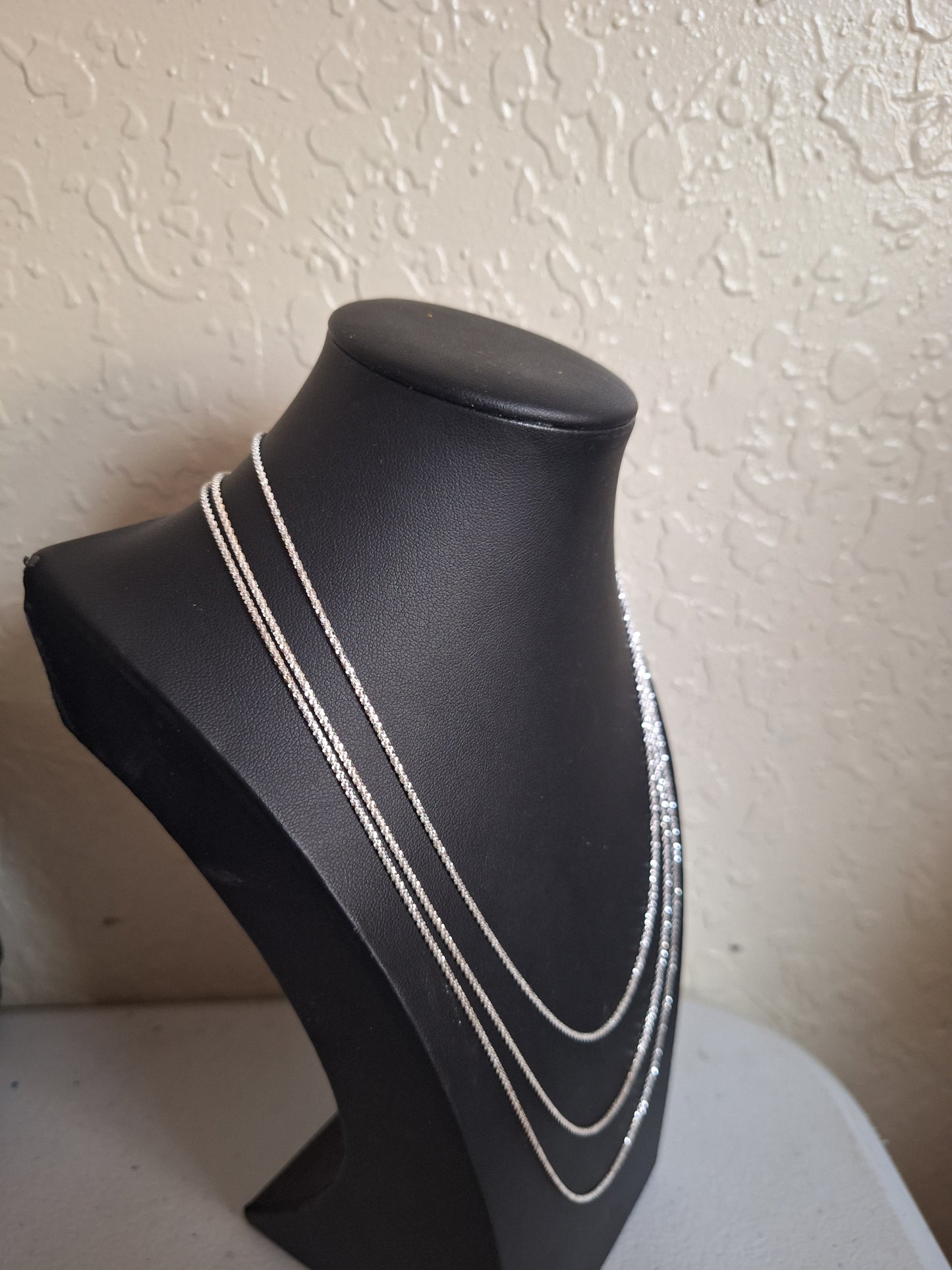 Sterling Silver Criss Cross Link Chain Set