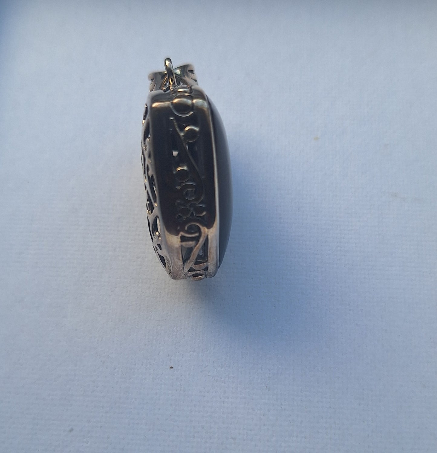 Black Onyx & Sterling Silver Tear Drop Pendant 925