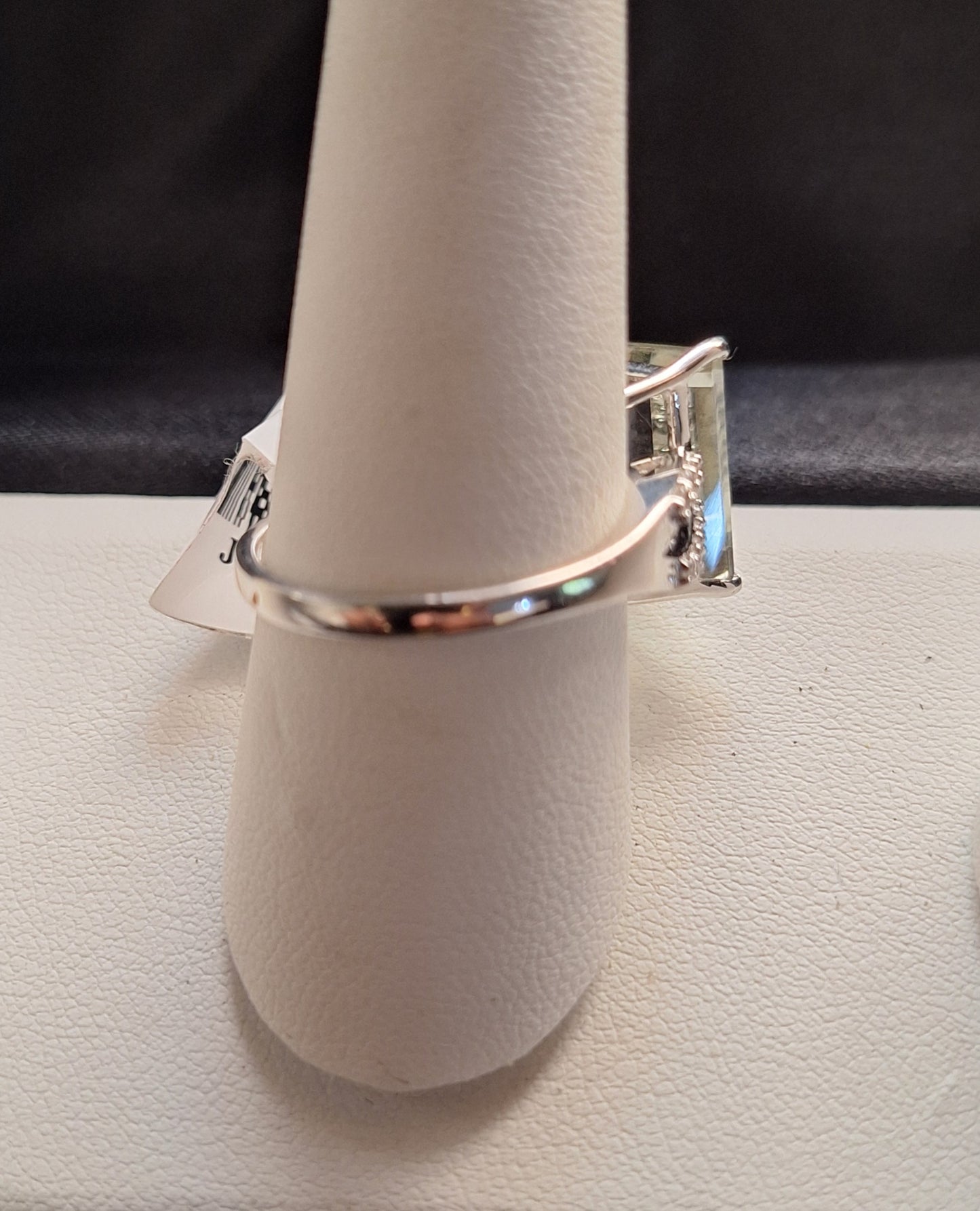 8.00CT Emerald Cut Brazilian Prasiolite with .31CTW Round White Topaz