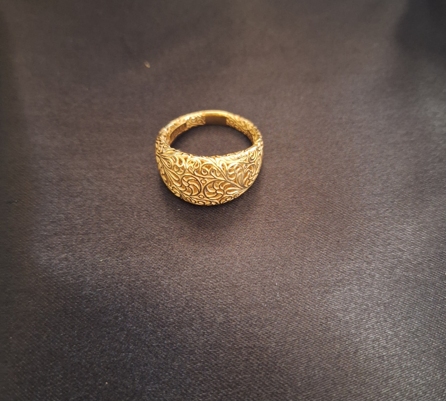Pz Sterling Silver filigree Gold Toned Ring