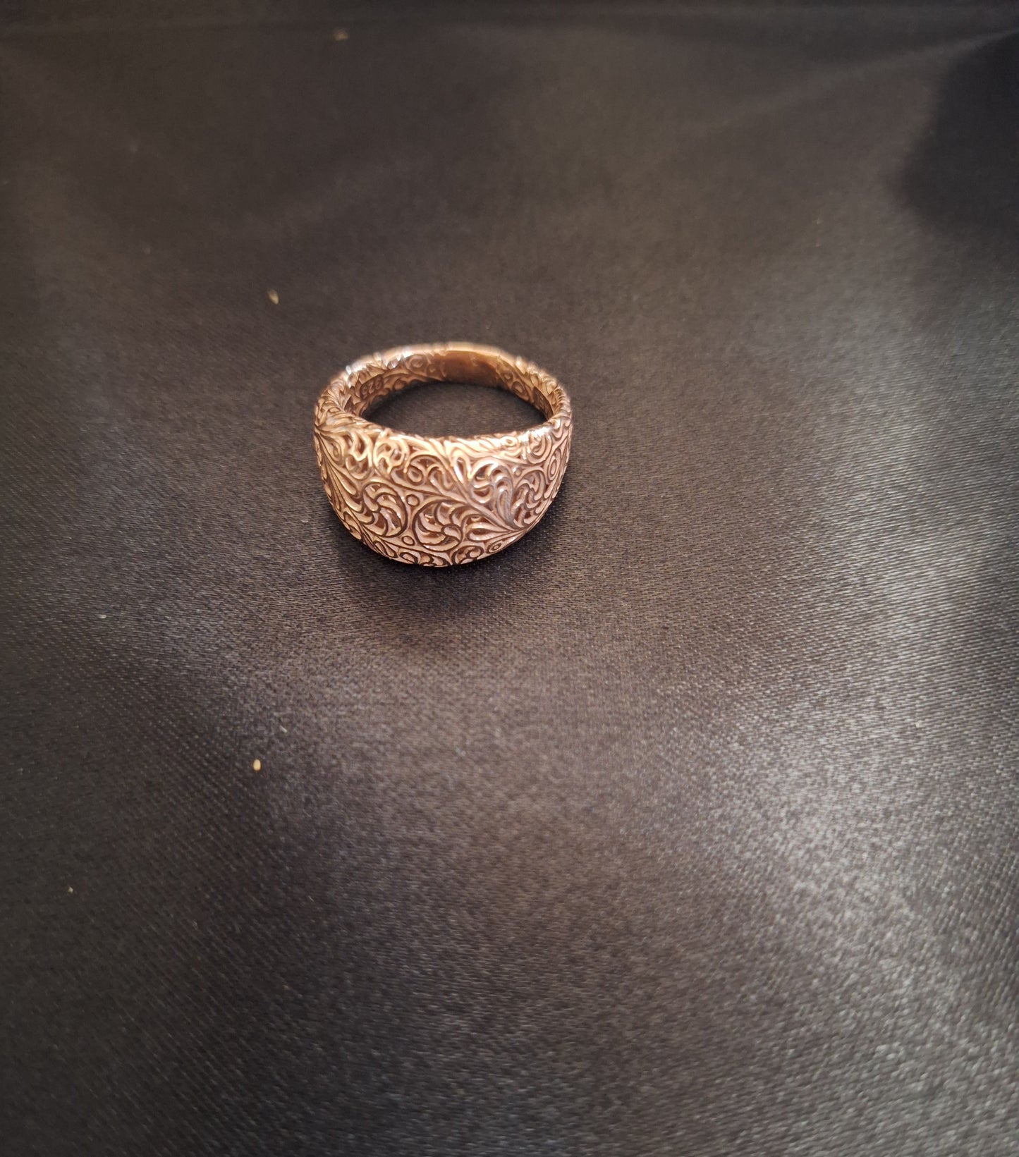 PZ Sterling Silver Filigree Rose Gold Toned Ring