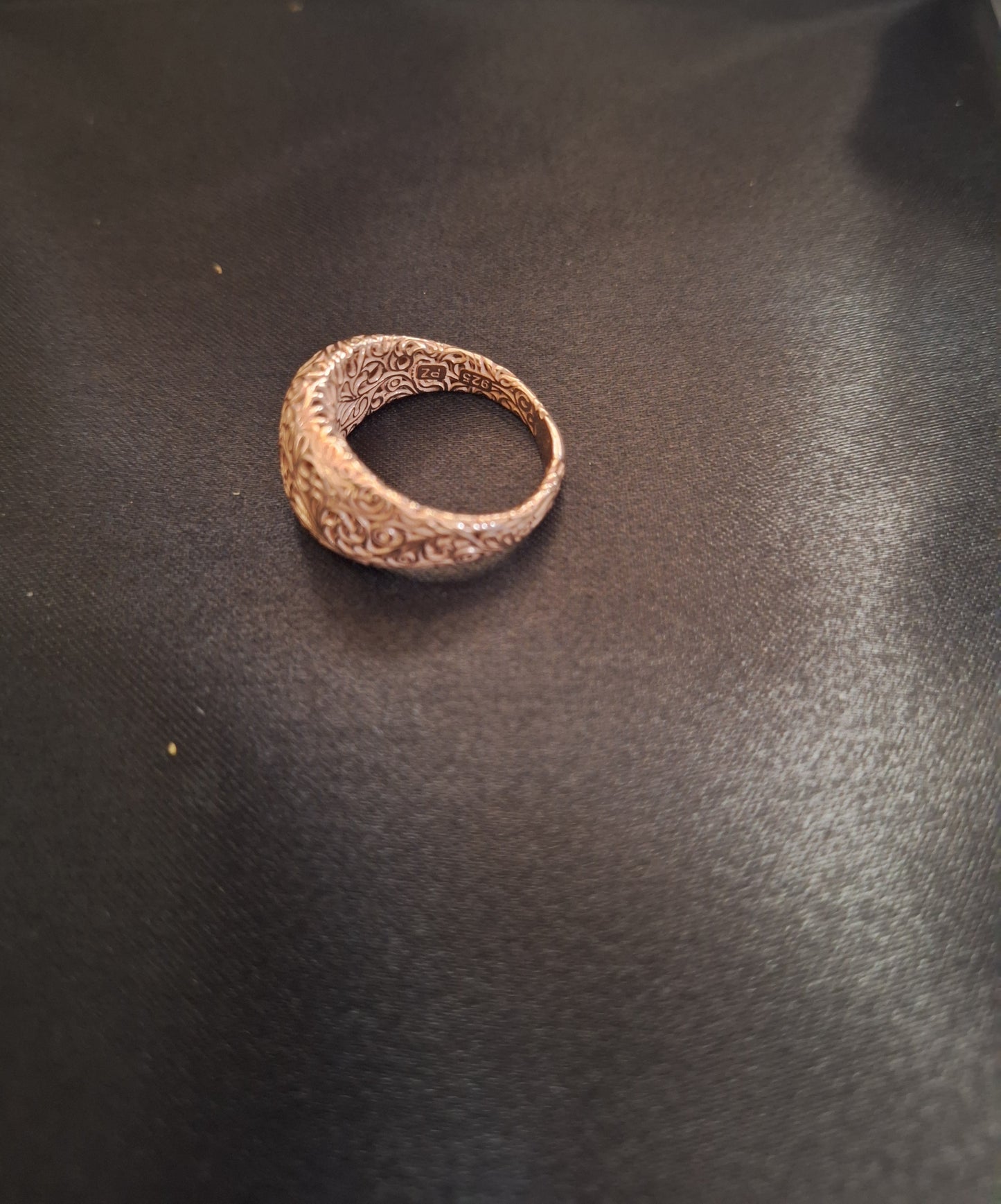 PZ Sterling Silver Filigree Rose Gold Toned Ring