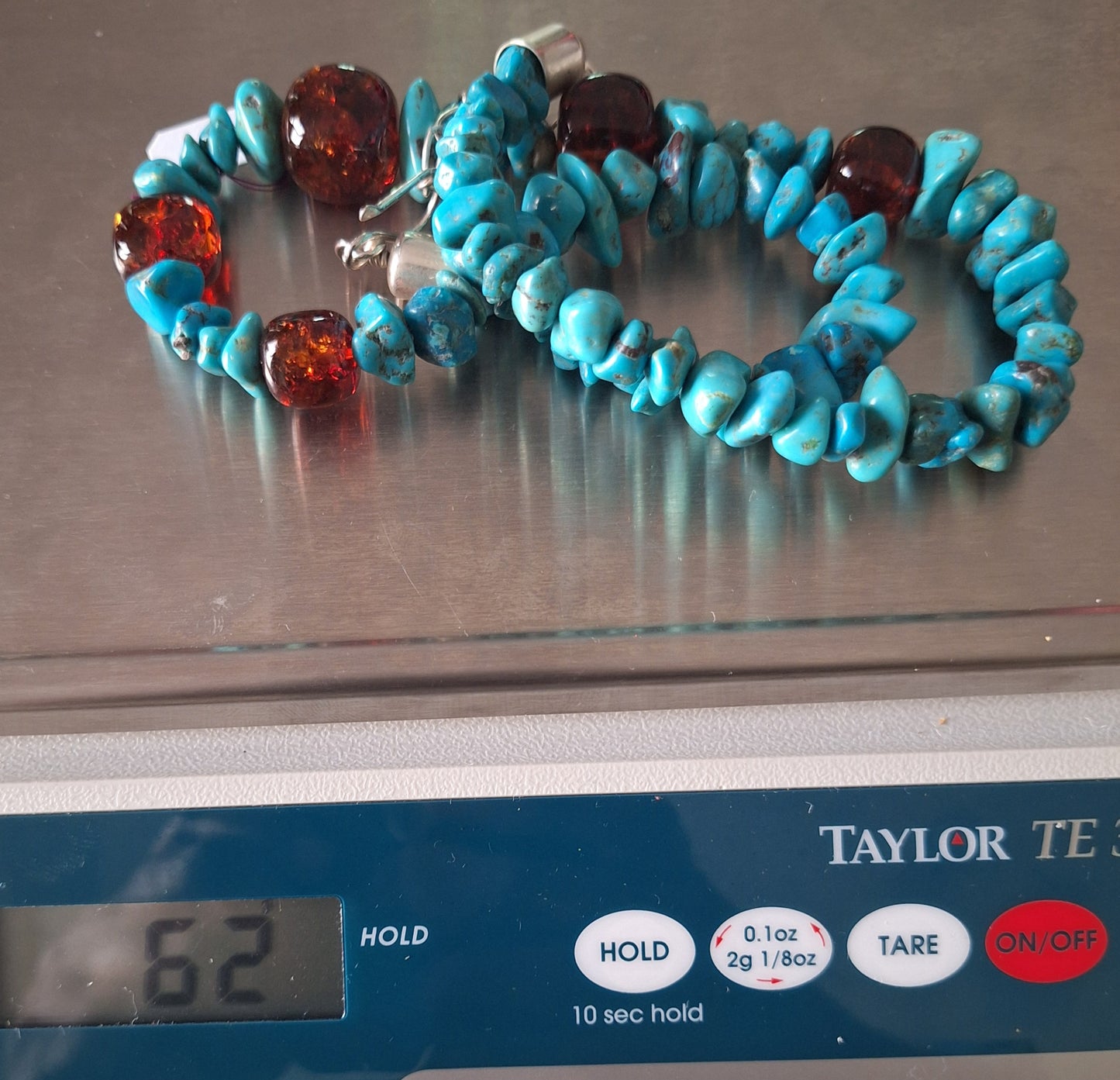 Jay King, Sterling Silver Turquoise & Amber Necklace DTR 925