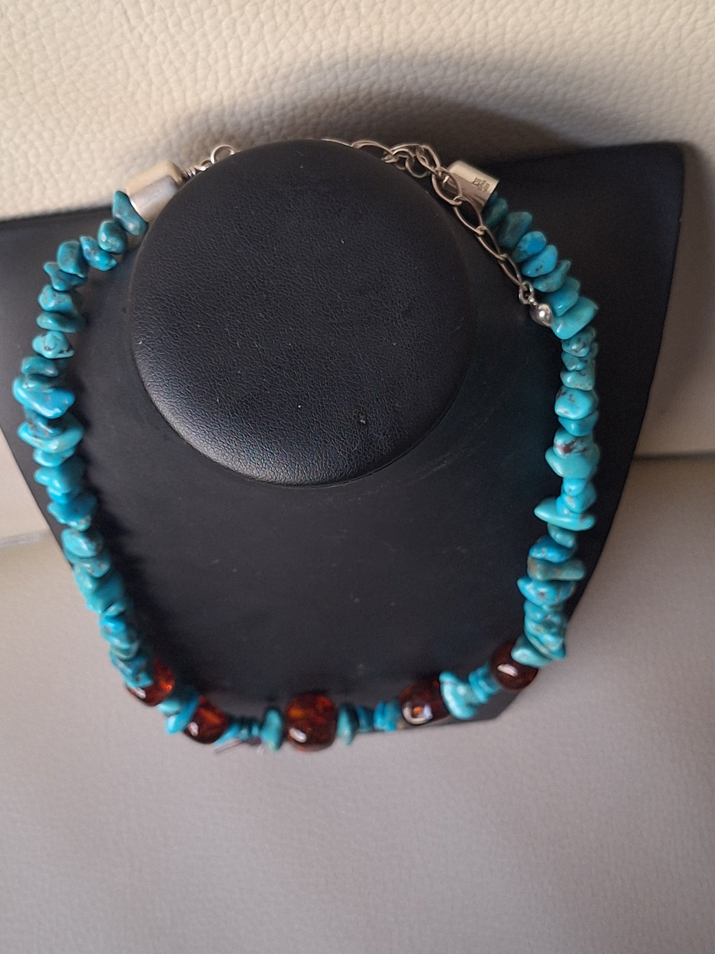 Jay King, Sterling Silver Turquoise & Amber Necklace DTR 925