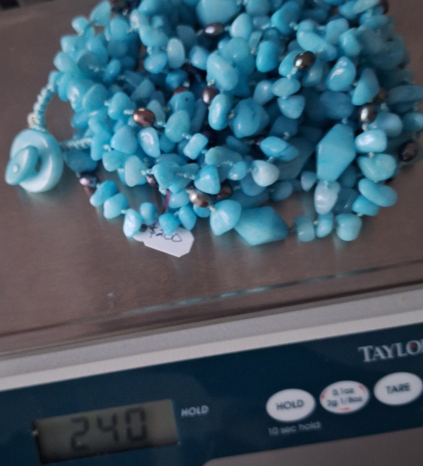 Multi Strand Blue Caribbean Quartz nugget Gemstone