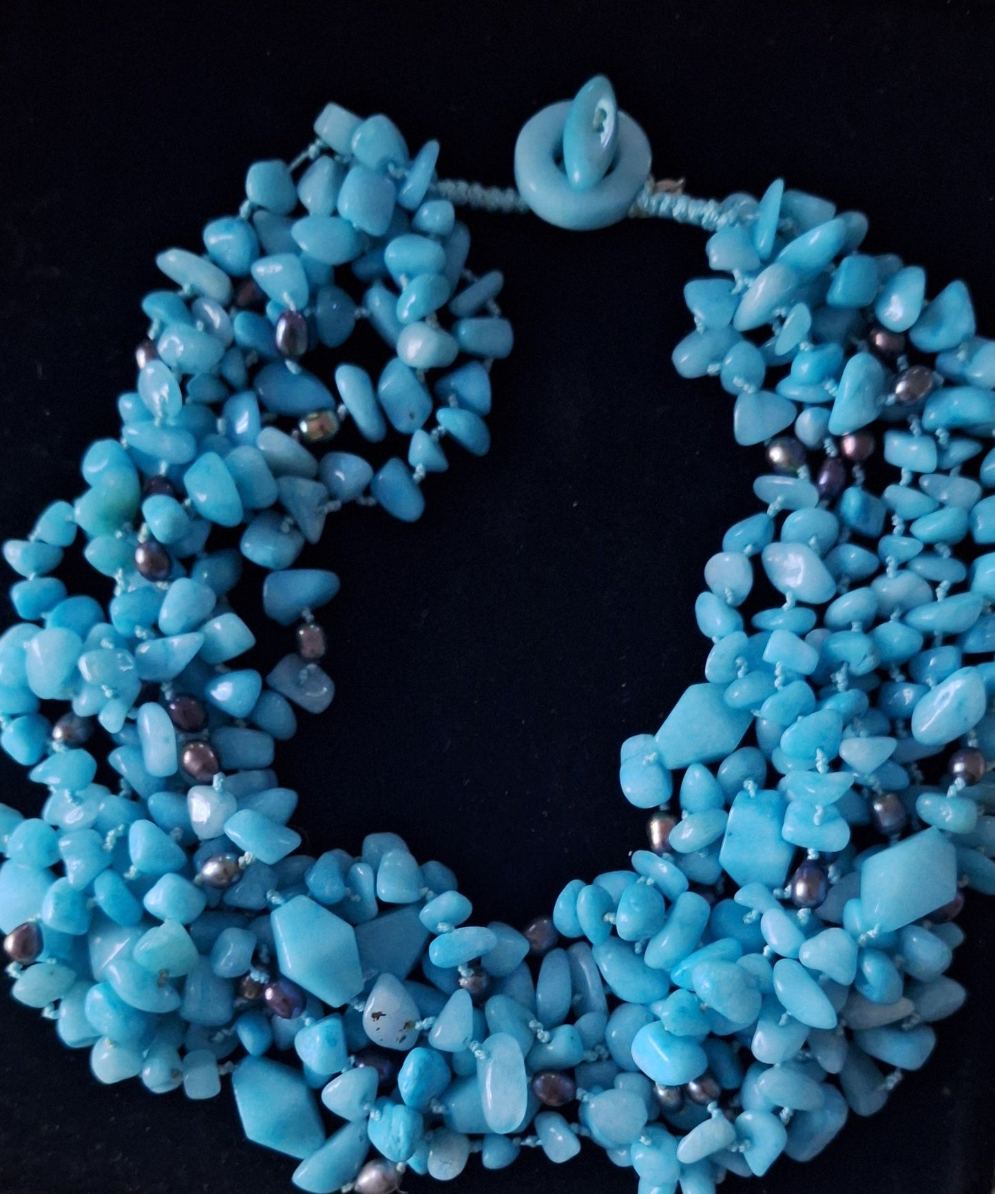 Multi Strand Blue Caribbean Quartz nugget Gemstone