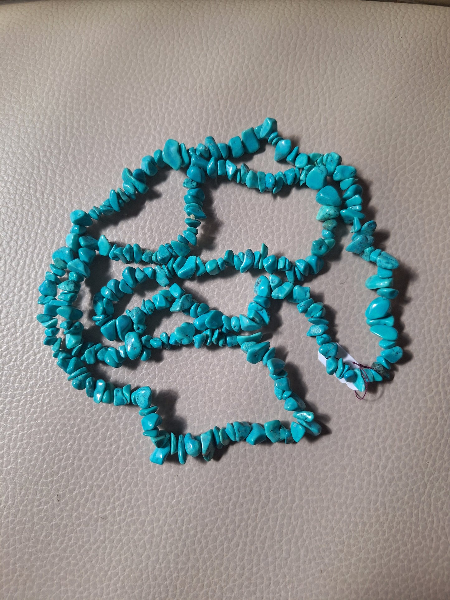 Vintage Turquoise Blue Howlite Chip Necklace