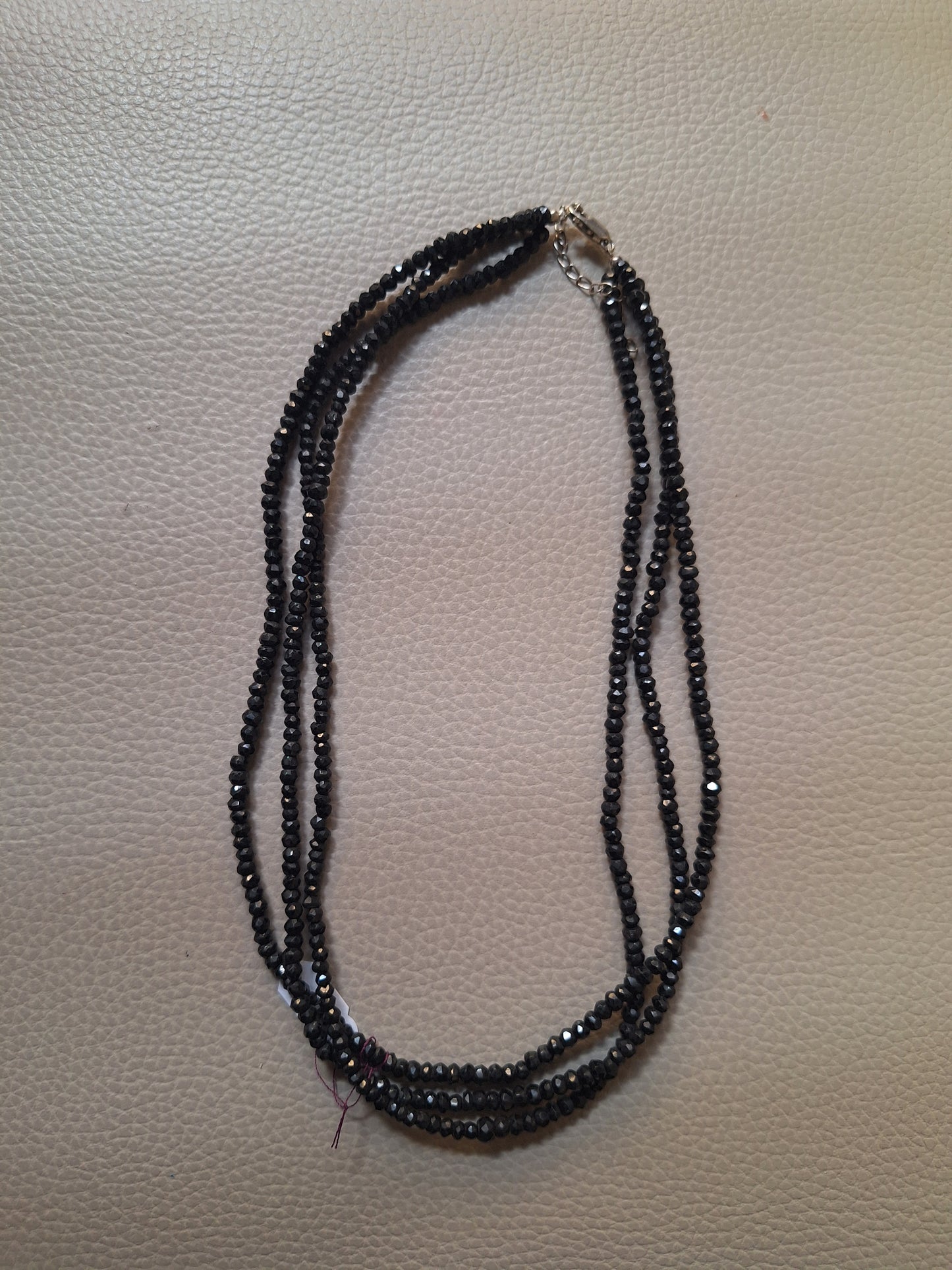 HSN KJC Sterling Silver 925 Faceted Natural Hematite Necklace