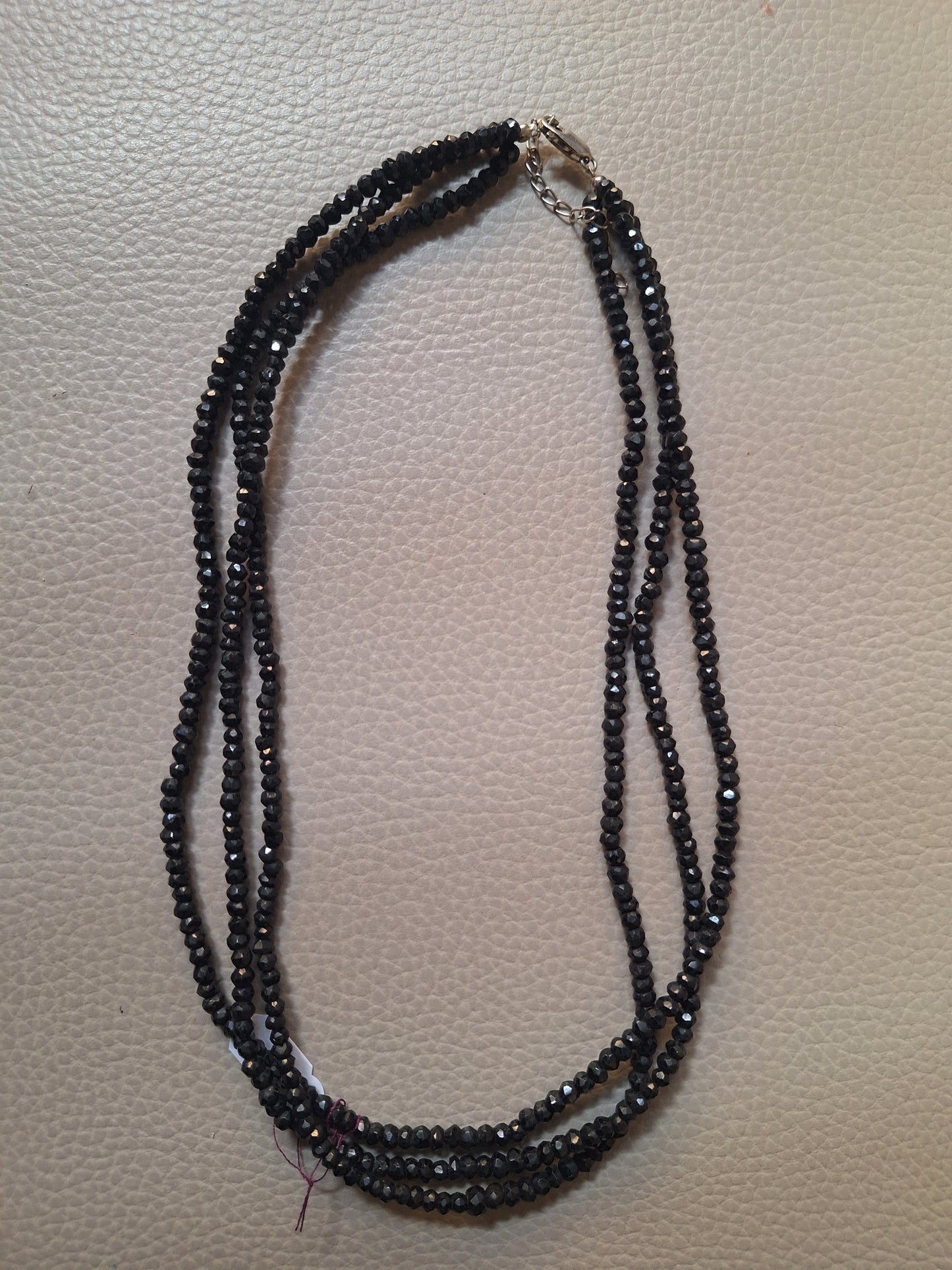 HSN KJC Sterling Silver 925 Faceted Natural Hematite Necklace