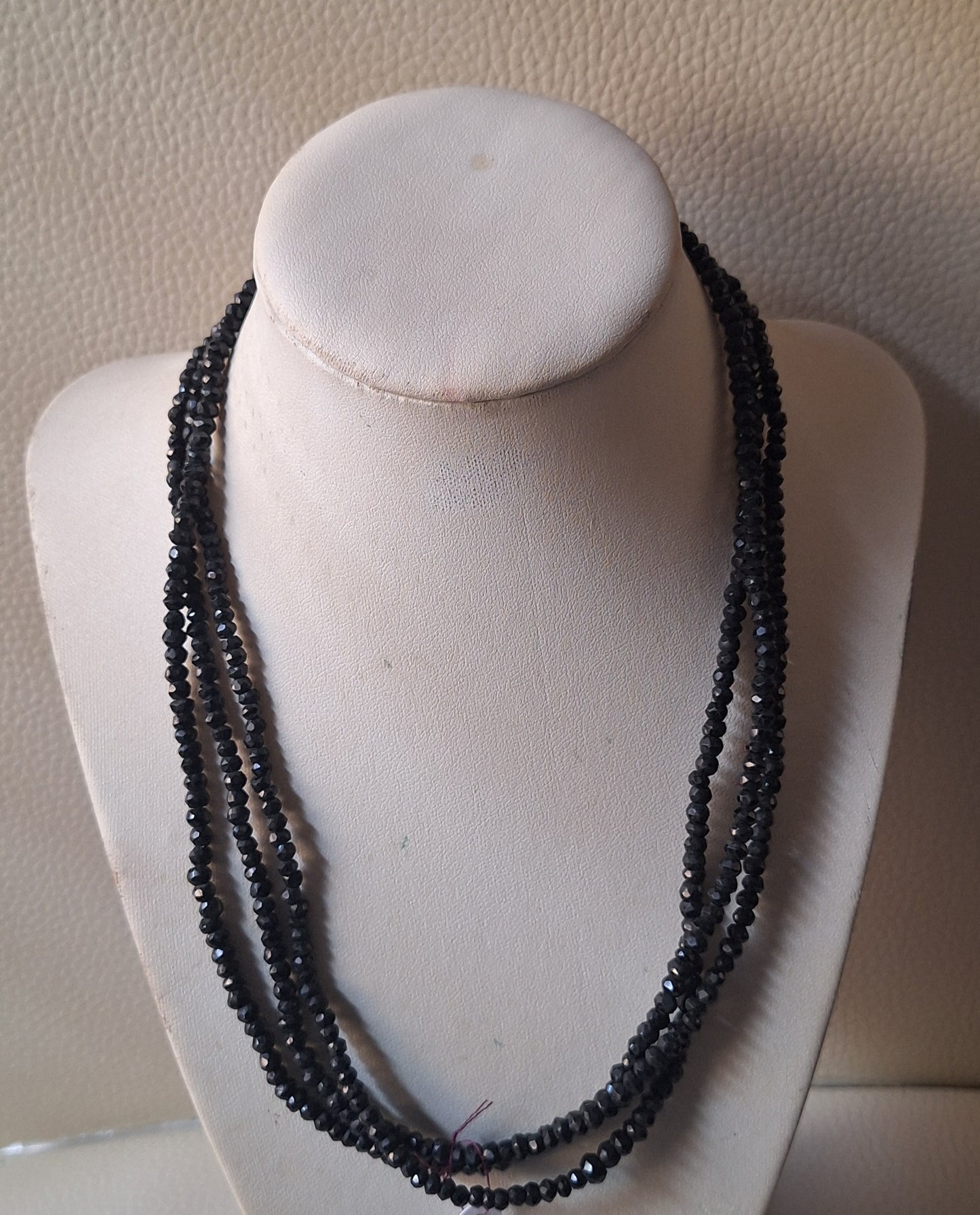 HSN KJC Sterling Silver 925 Faceted Natural Hematite Necklace