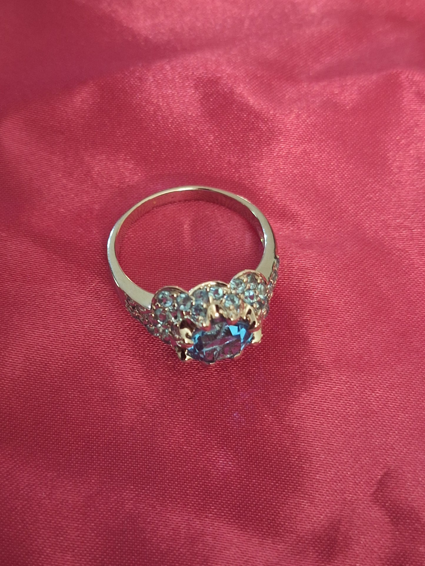925 Sterling Silver Natural Heated Blue Topaz Crown