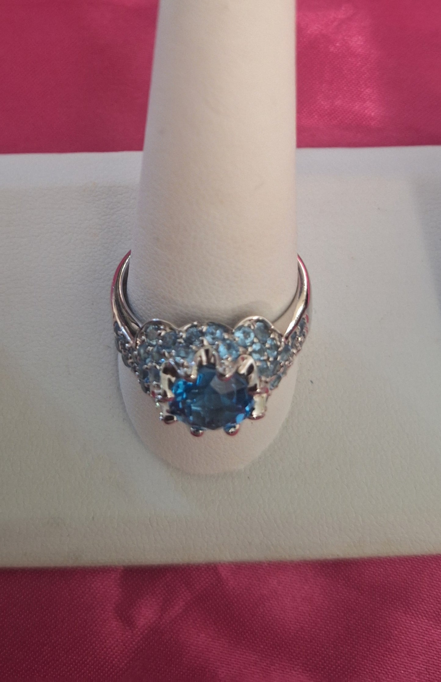 925 Sterling Silver Natural Heated Blue Topaz Crown
