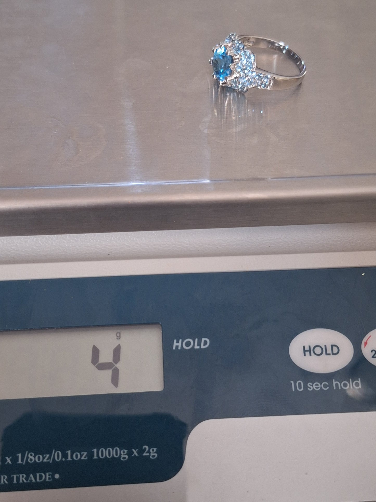 925 Sterling Silver Natural Heated Blue Topaz Crown
