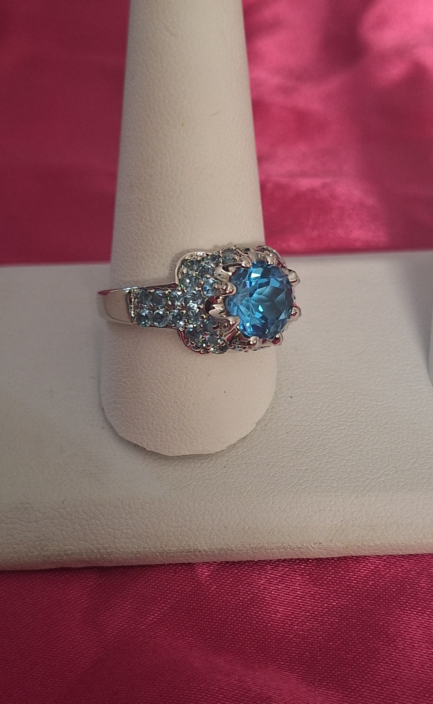 925 Sterling Silver Natural Heated Blue Topaz Crown