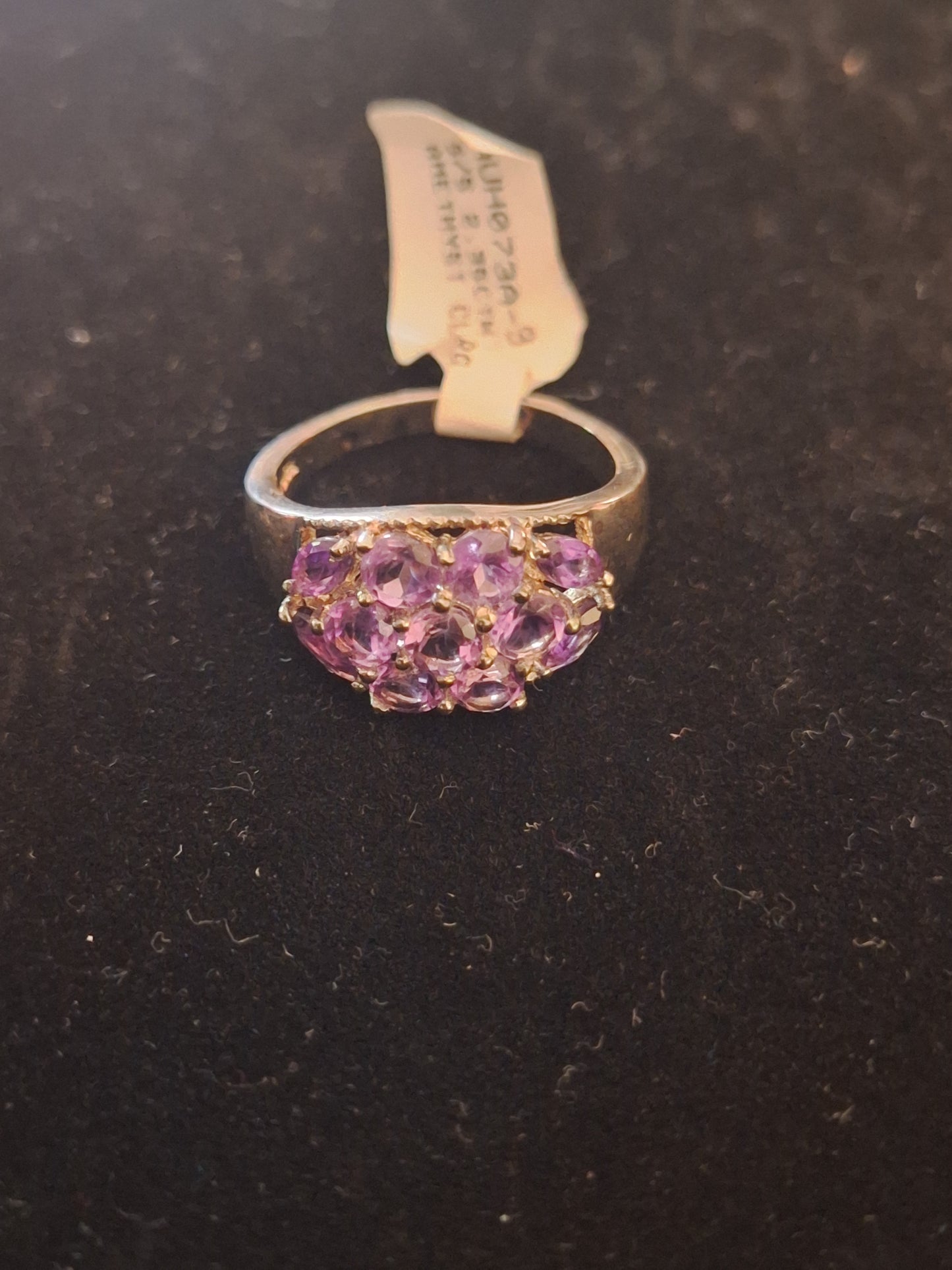Vintage 925 Garnet Cluster or Amethyst Cluster Ring