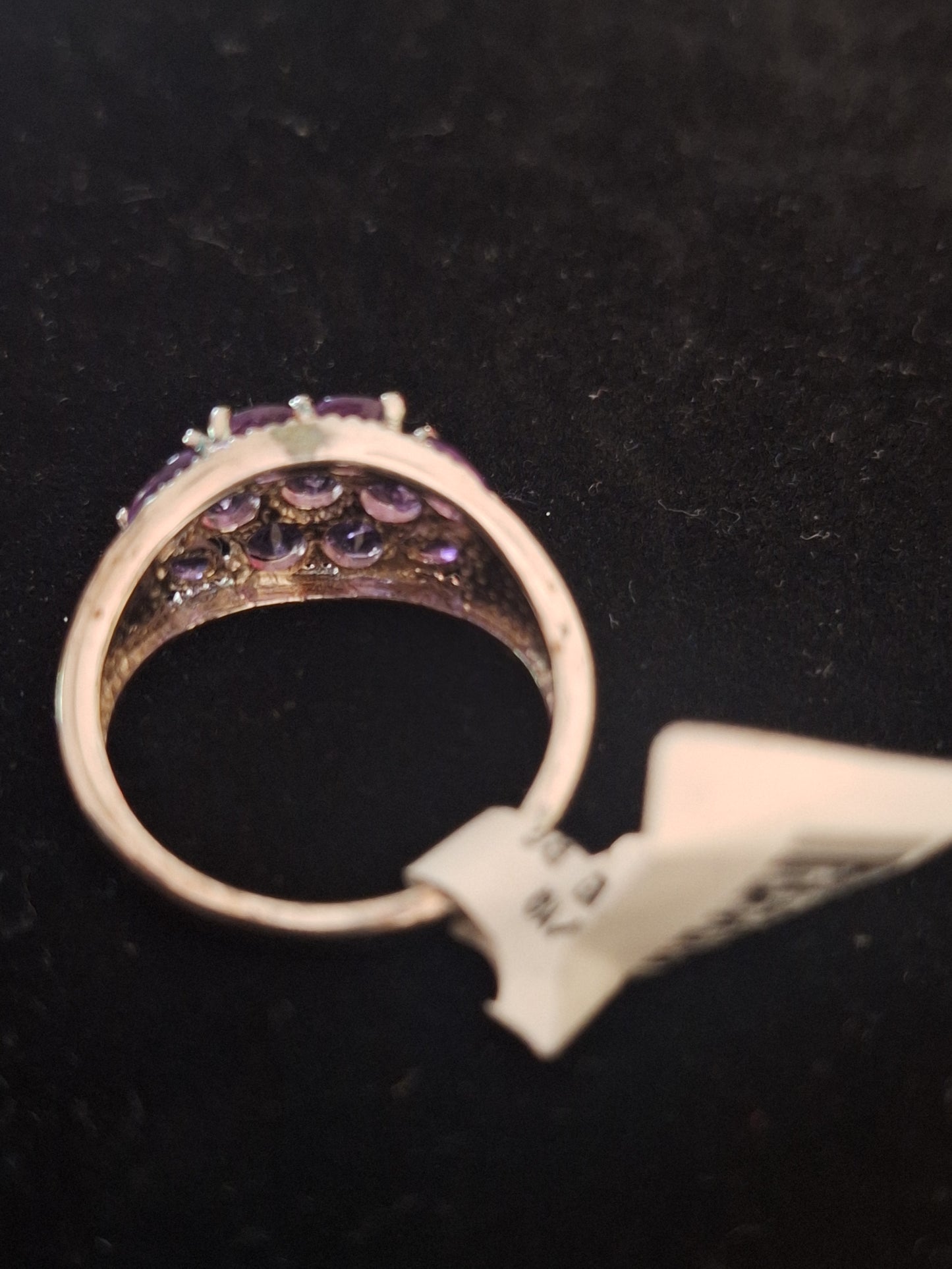 Vintage 925 Garnet Cluster or Amethyst Cluster Ring