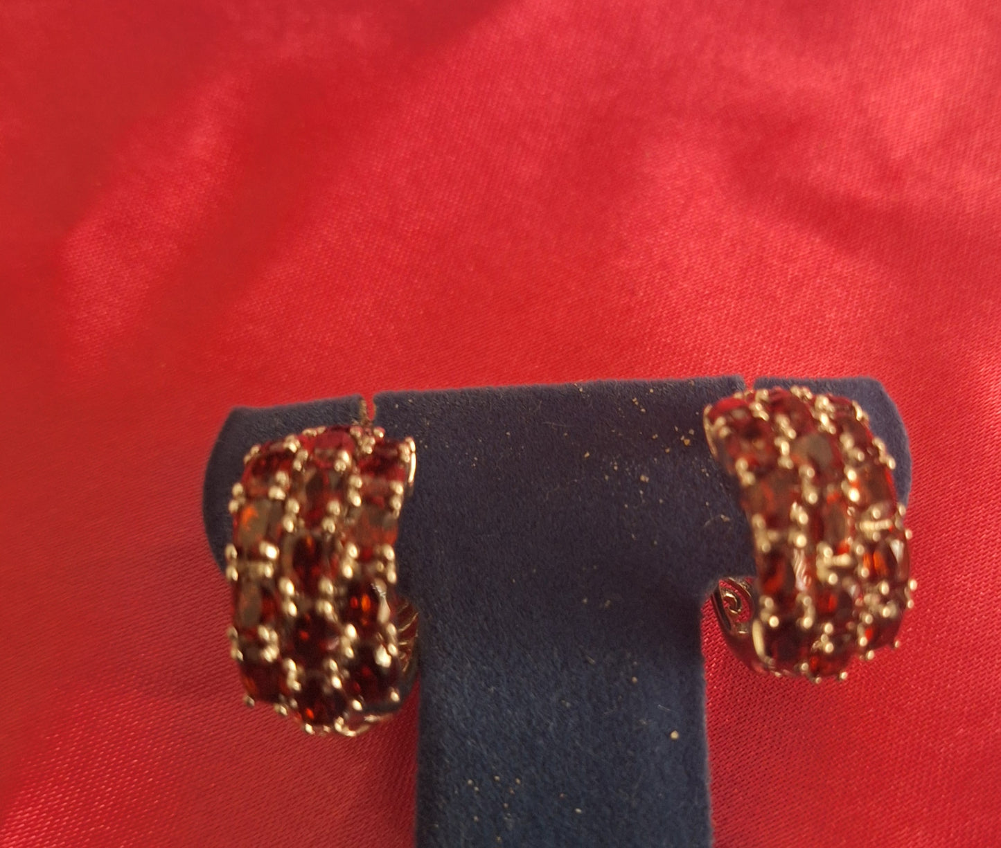 Beautiful Garnet Gemstones Earrings Sterling Silver