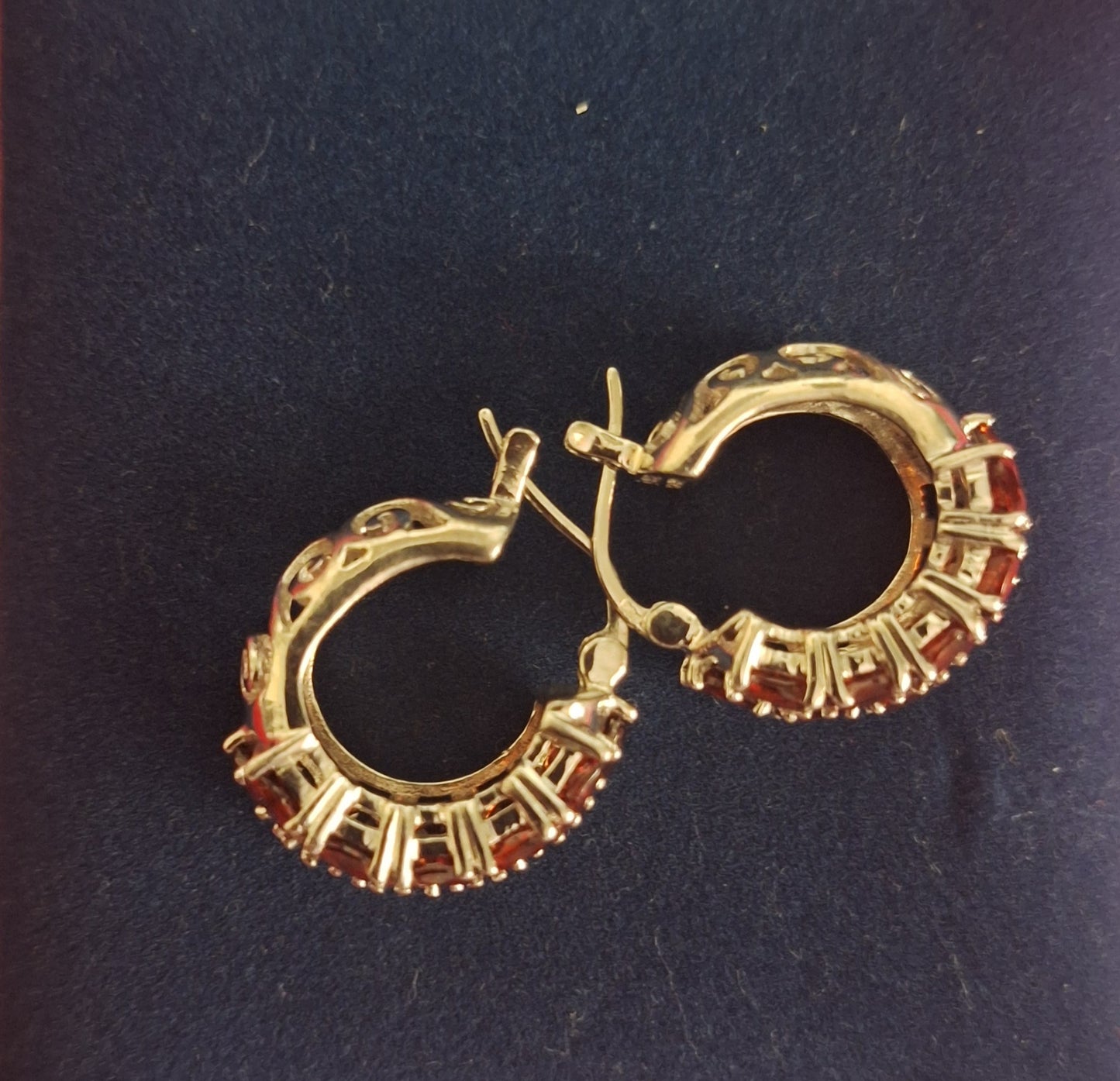 Beautiful Garnet Gemstones Earrings Sterling Silver