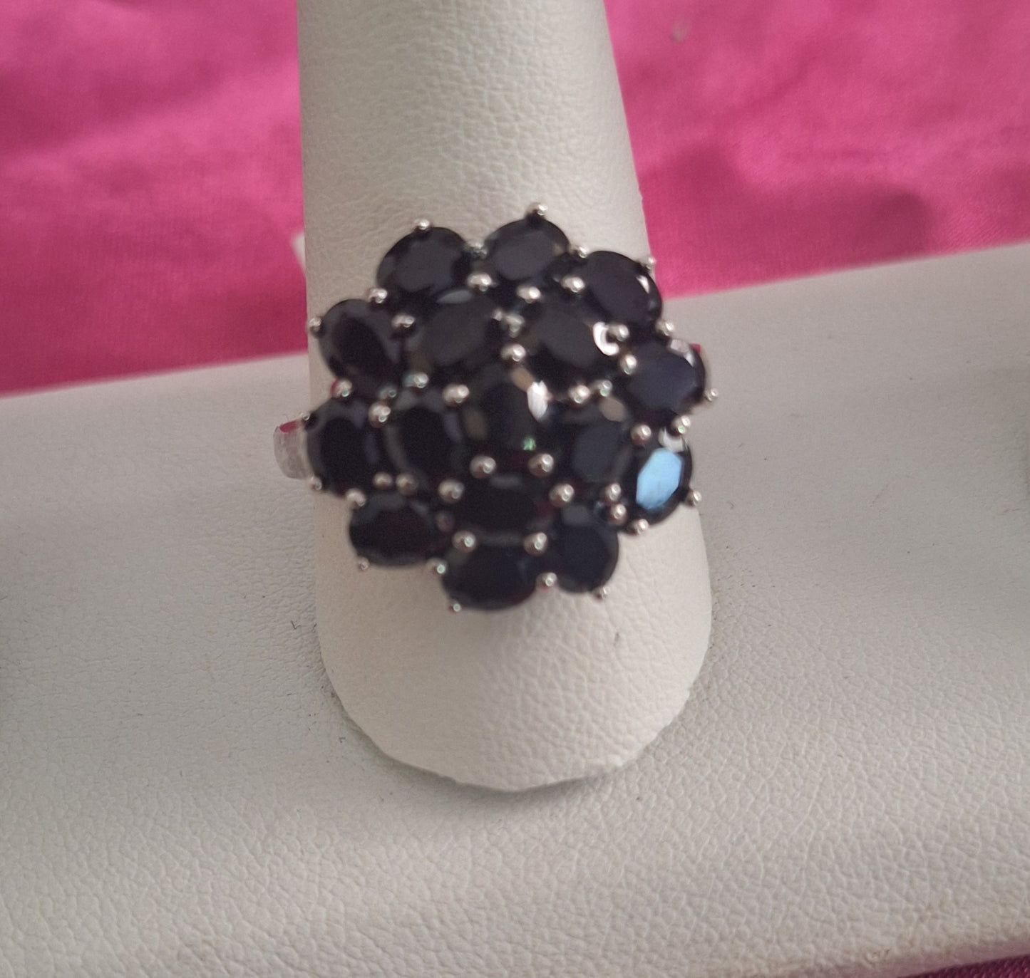 Beautiful Natural Black Spinel Sterling Silver Ring