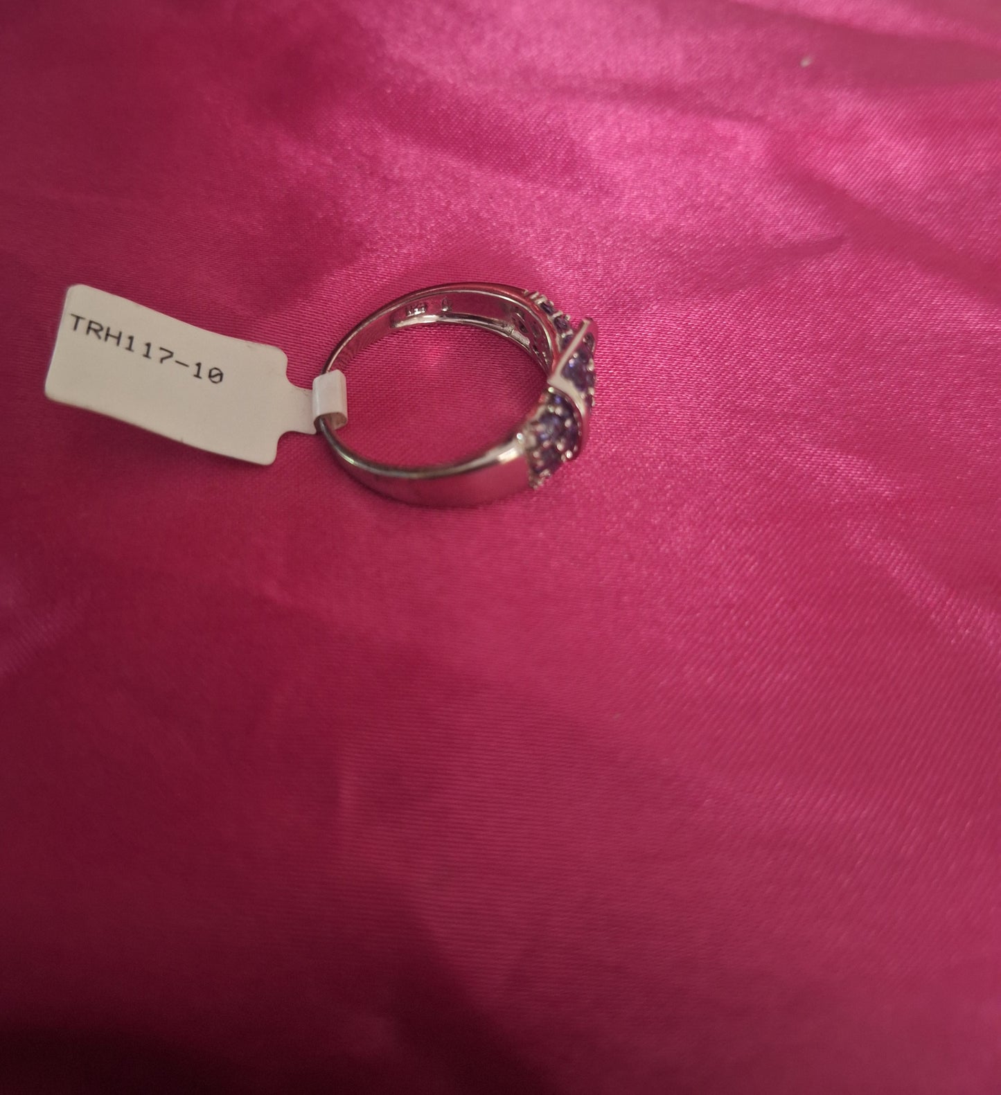 Lolite & Blue Diamond Buckle 925 Sterling Silver Ring