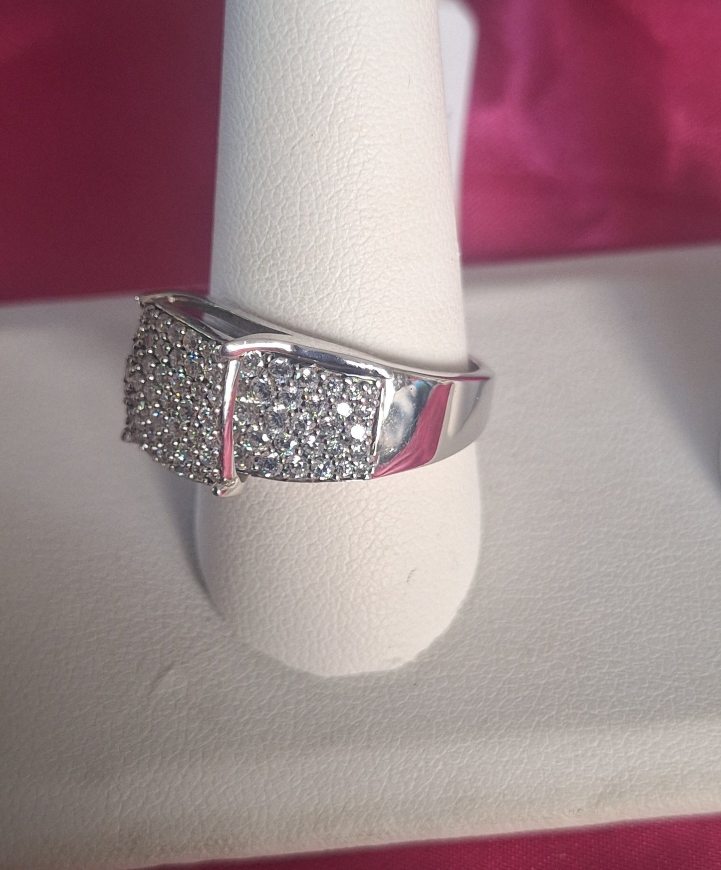 BELLA LUCE® 5.55CTW ROUND RHODIUM PLATED STERLING SILVER RING