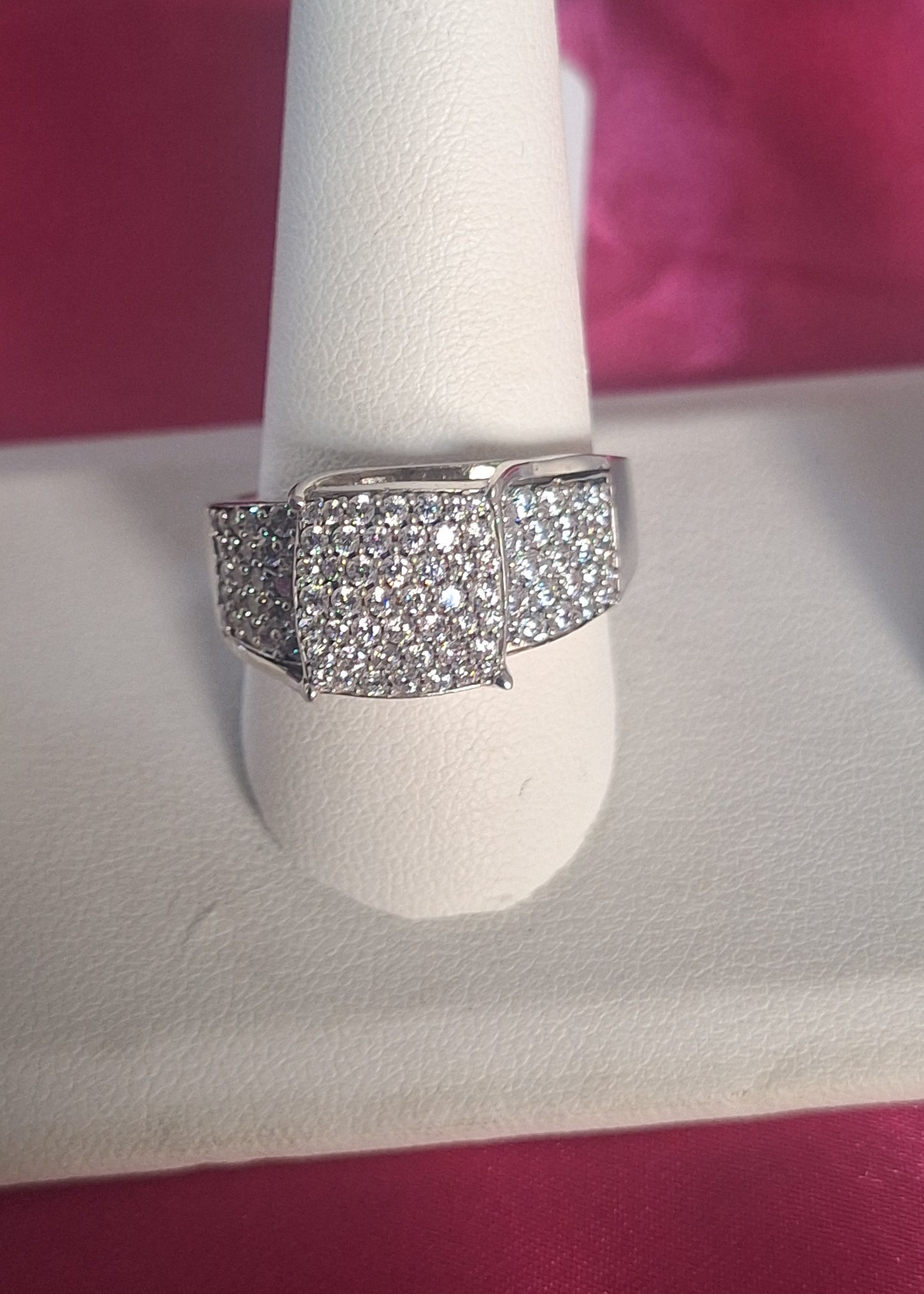 BELLA LUCE® 5.55CTW ROUND RHODIUM PLATED STERLING SILVER RING