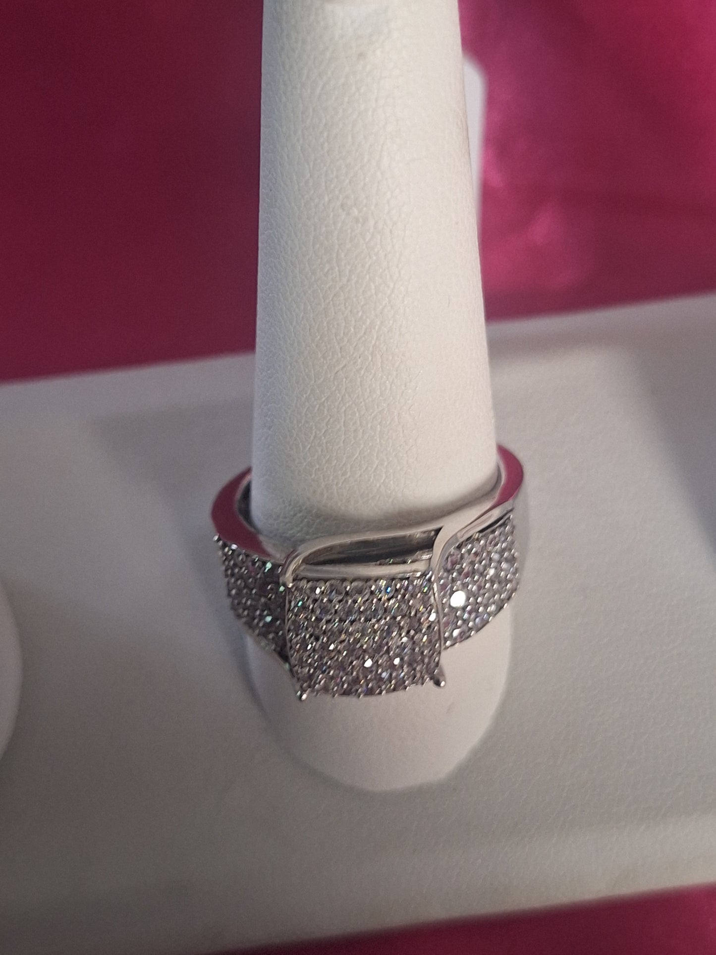 BELLA LUCE® 5.55CTW ROUND RHODIUM PLATED STERLING SILVER RING