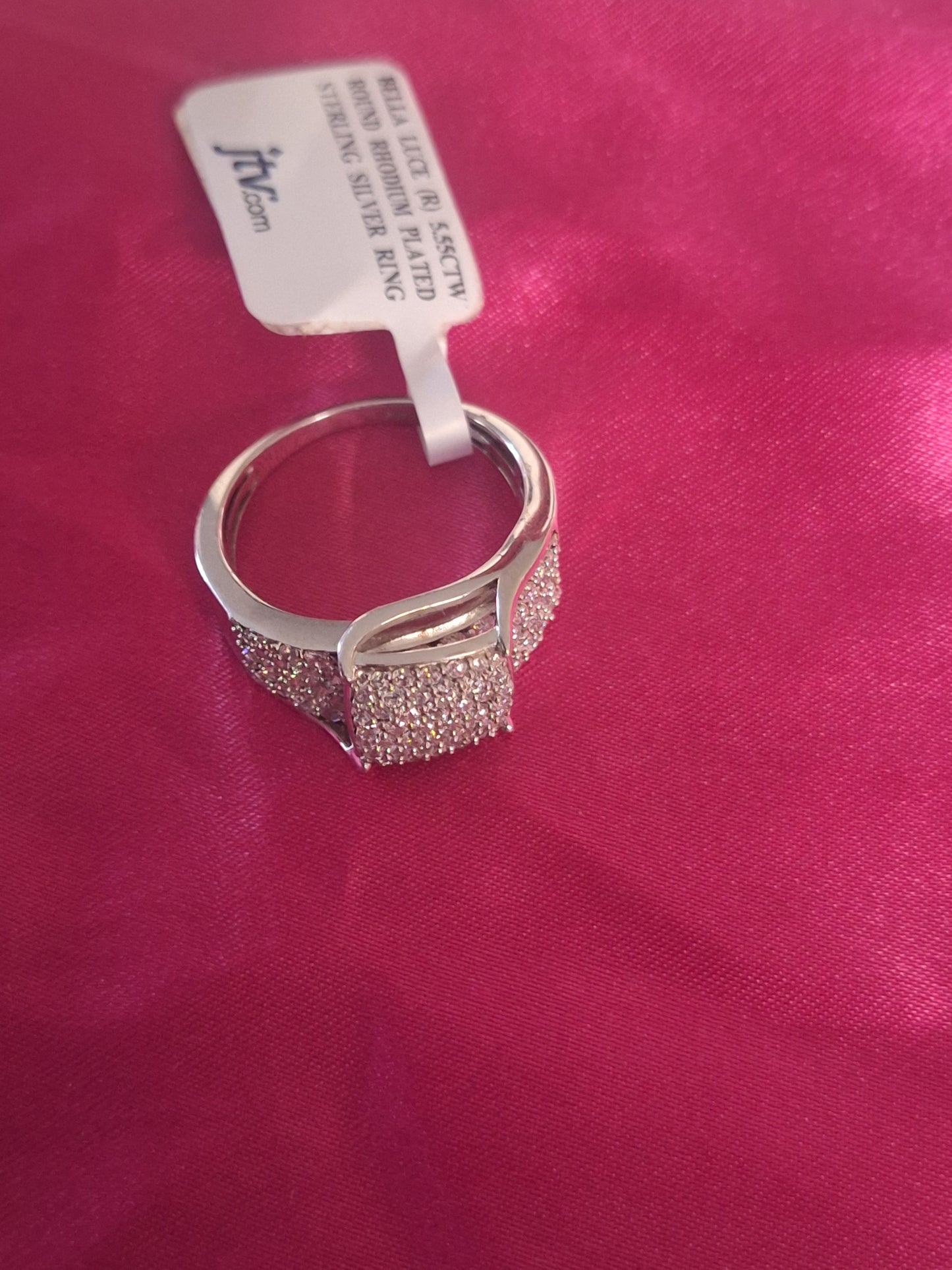 BELLA LUCE® 5.55CTW ROUND RHODIUM PLATED STERLING SILVER RING
