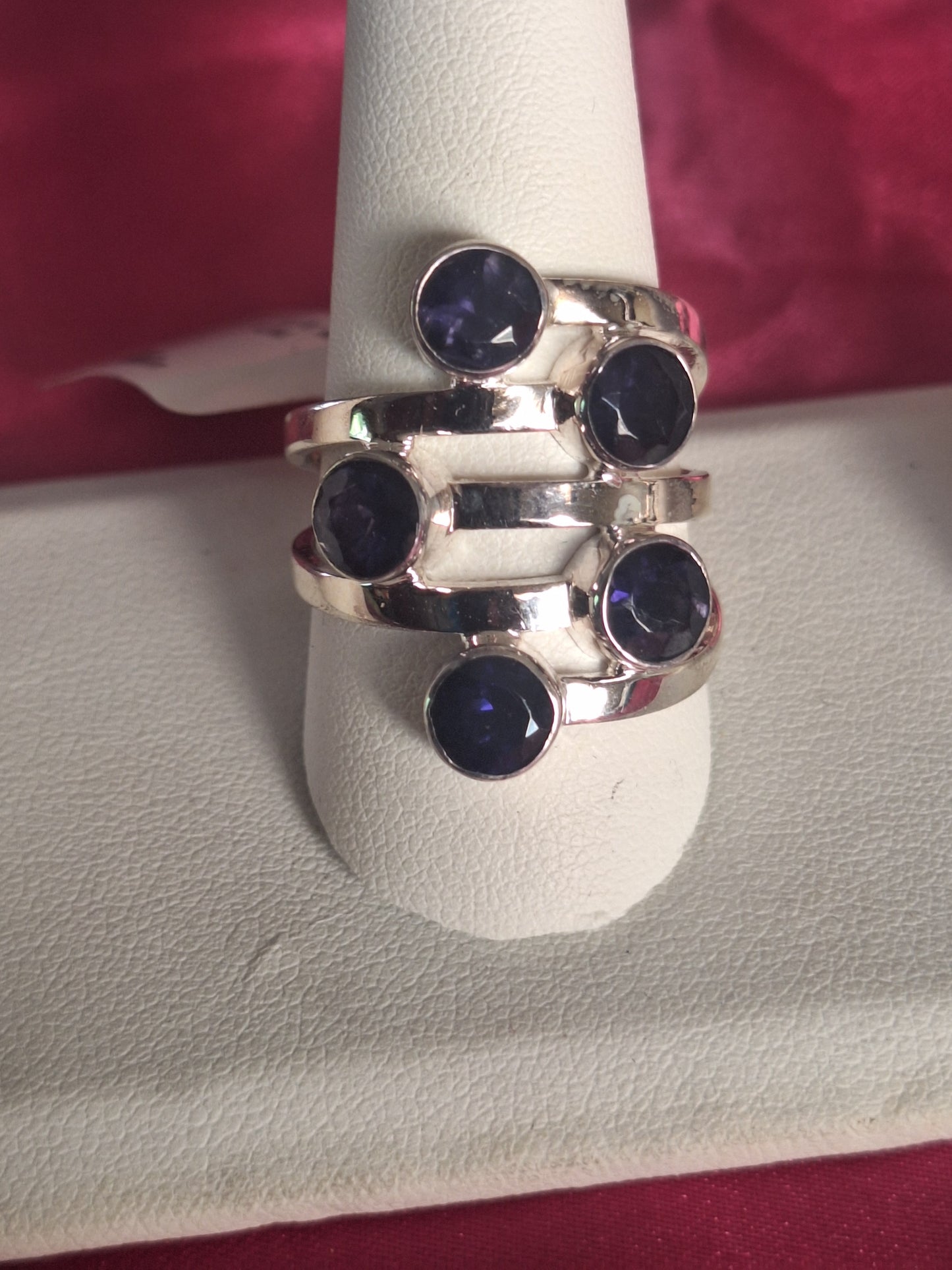 Sterling Silver Round Lolite Ring