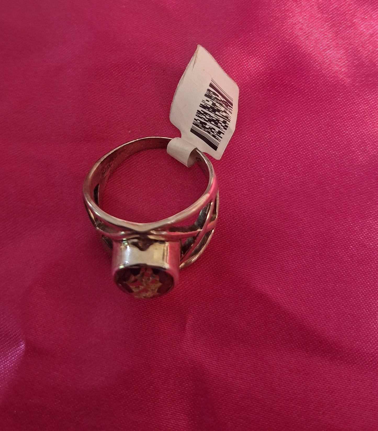 Sterling Silver Pear Shaped Smokey Quartz Ring
