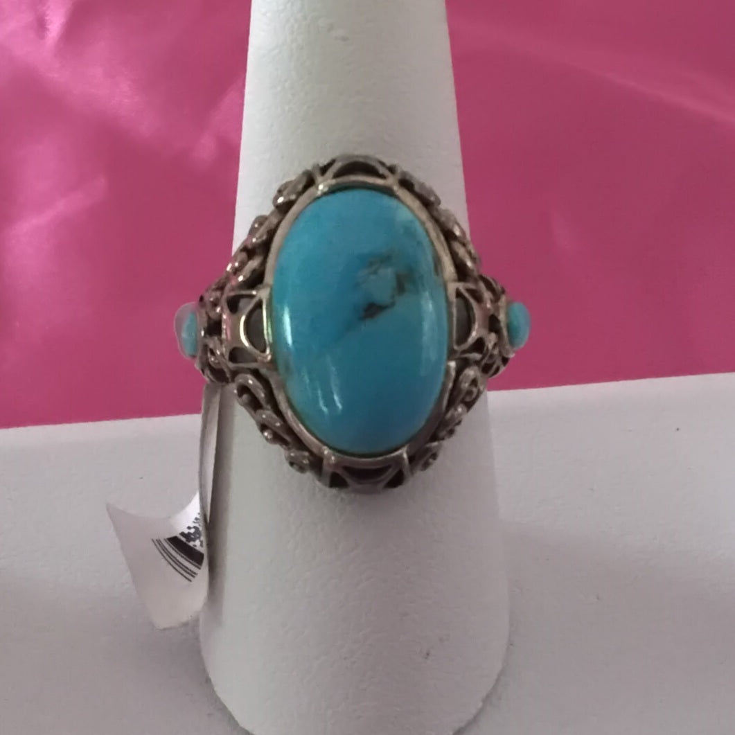 A Sterling Silver Turquoise Ring