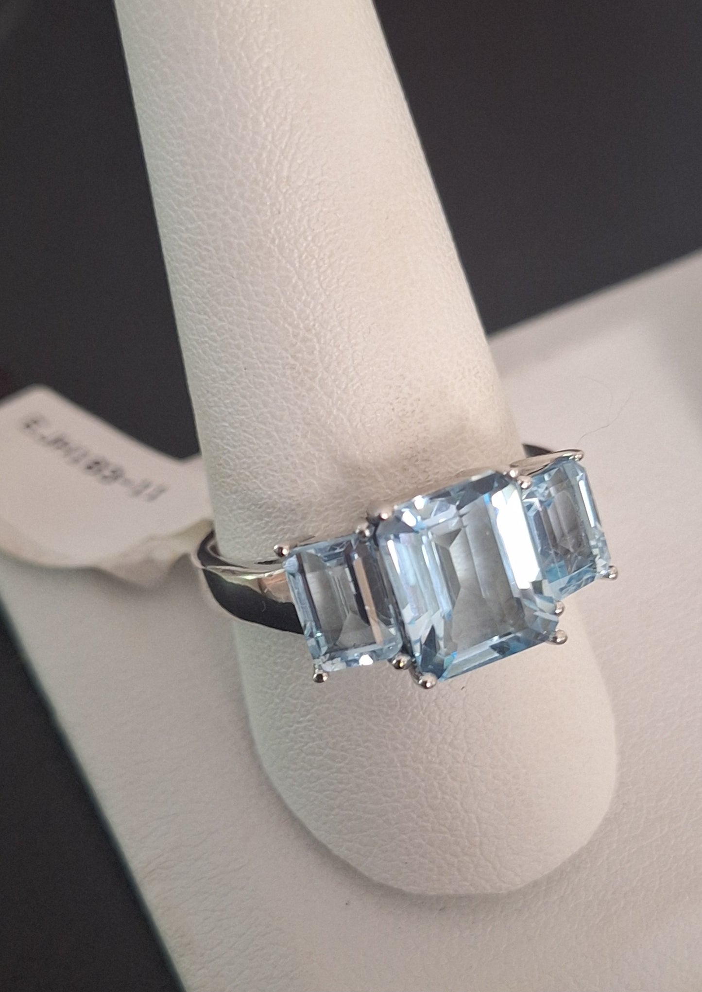 925 Sterling Silver Ring Natural 4ct Blue Topaz