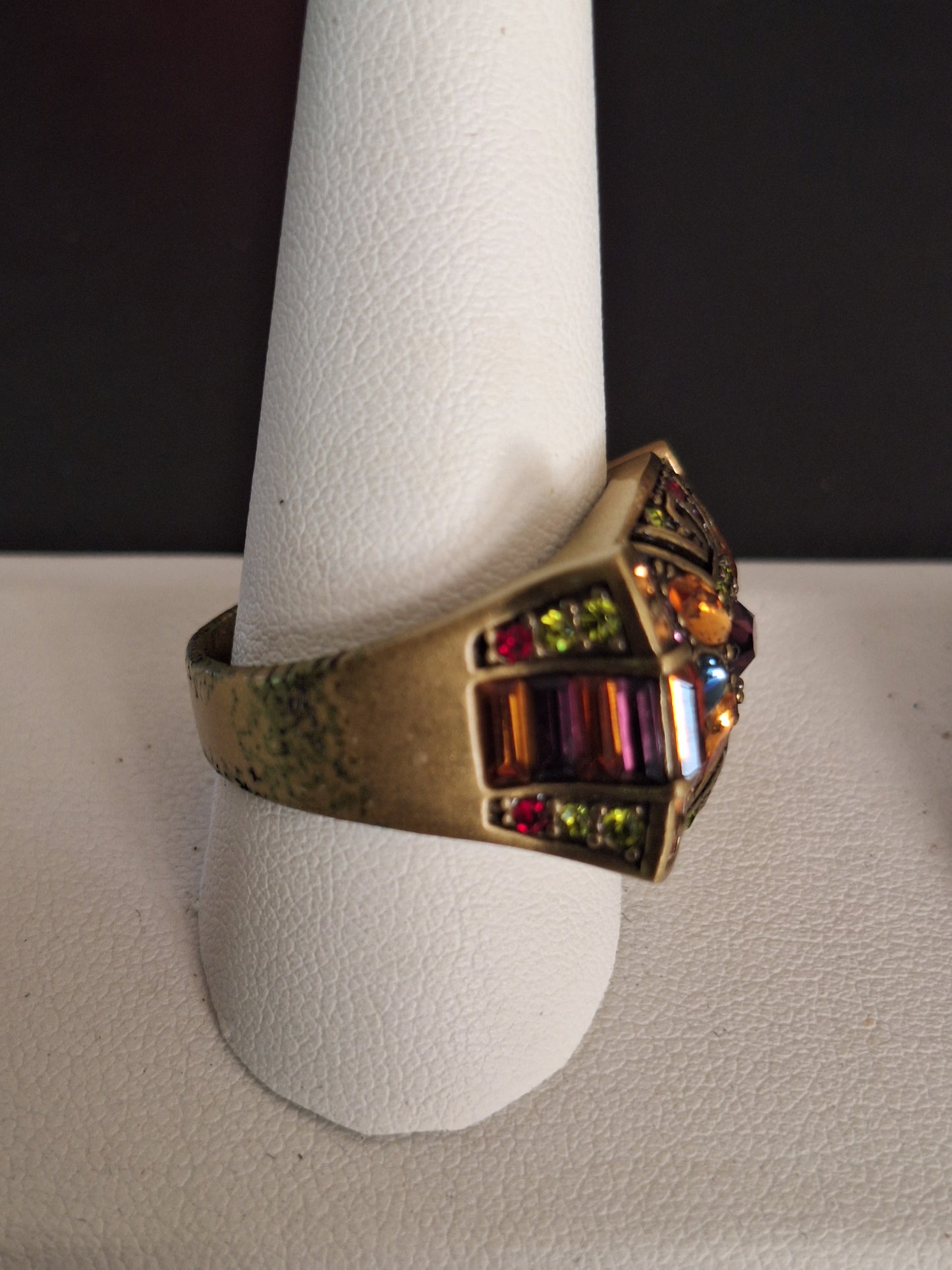 Heidi Daus Bronze Colorful Swarovski Crystals Ring