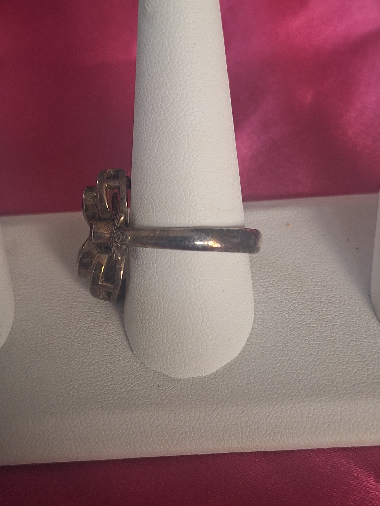 Sterling Silver NB Smokey Quartz and Round Amethyst Ring