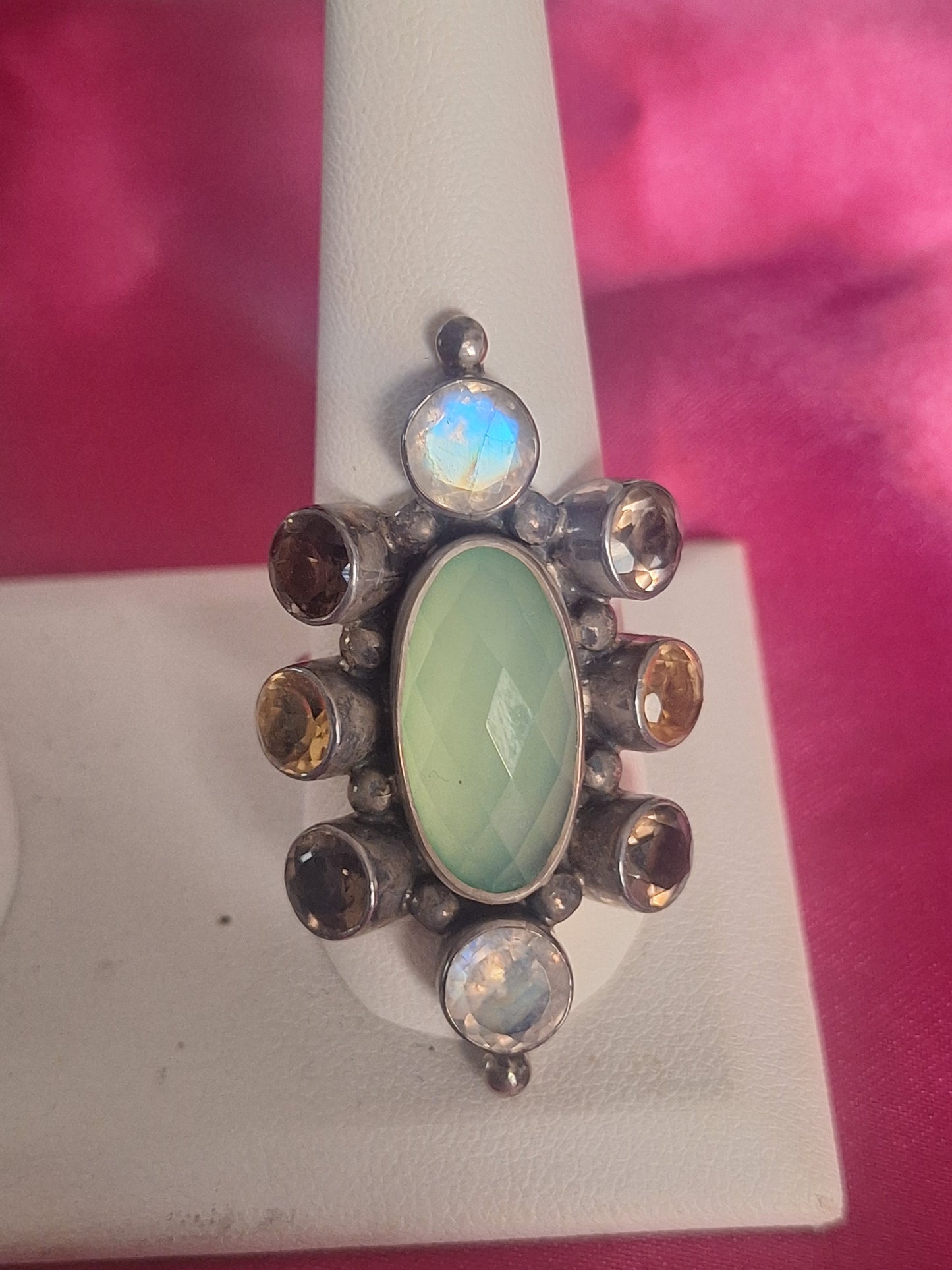 Vintage Nicky Butler Chalcedony and Multi-Gemstone Ring