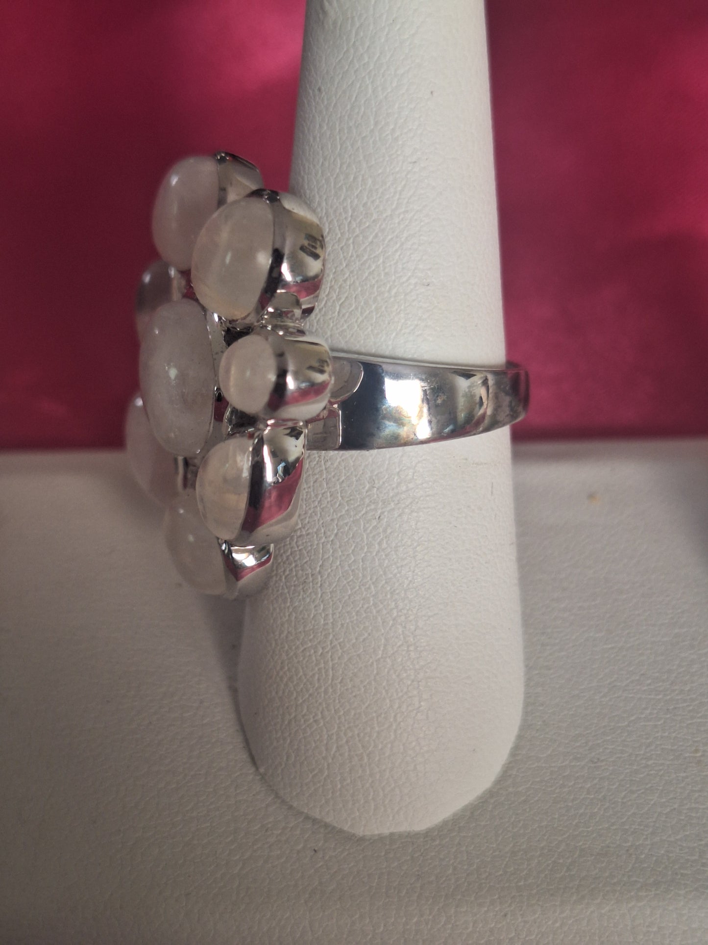 Vintage Rainbow Moonstone Sterling Ring