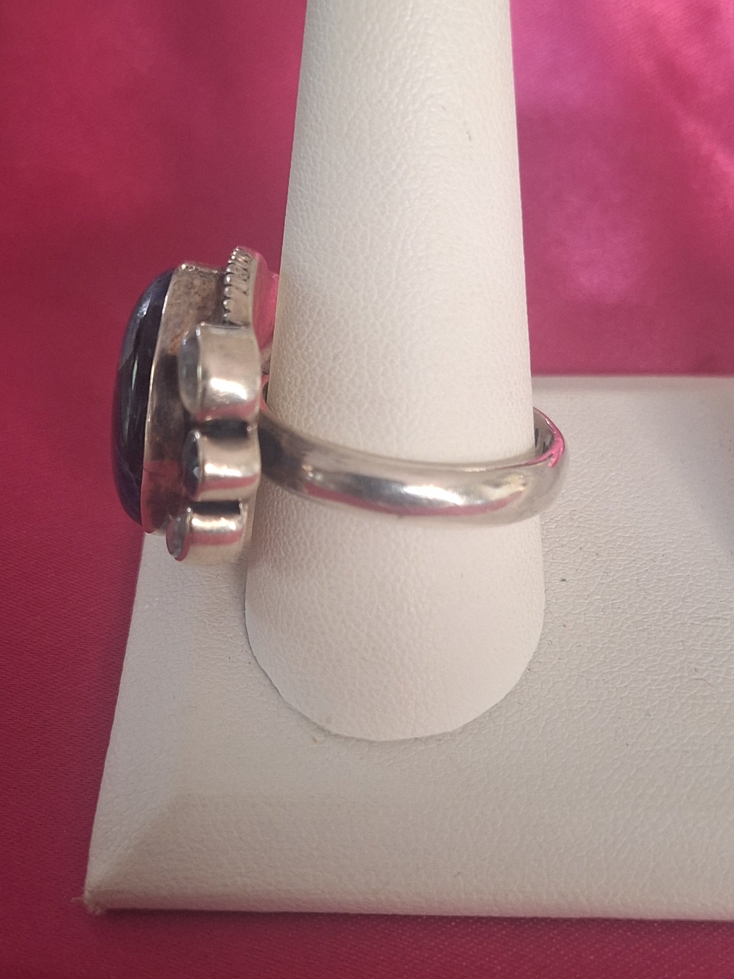 Vintage Sterling Silver Nikki Butler Blue Sodalite Moonstone Gemstone Ring