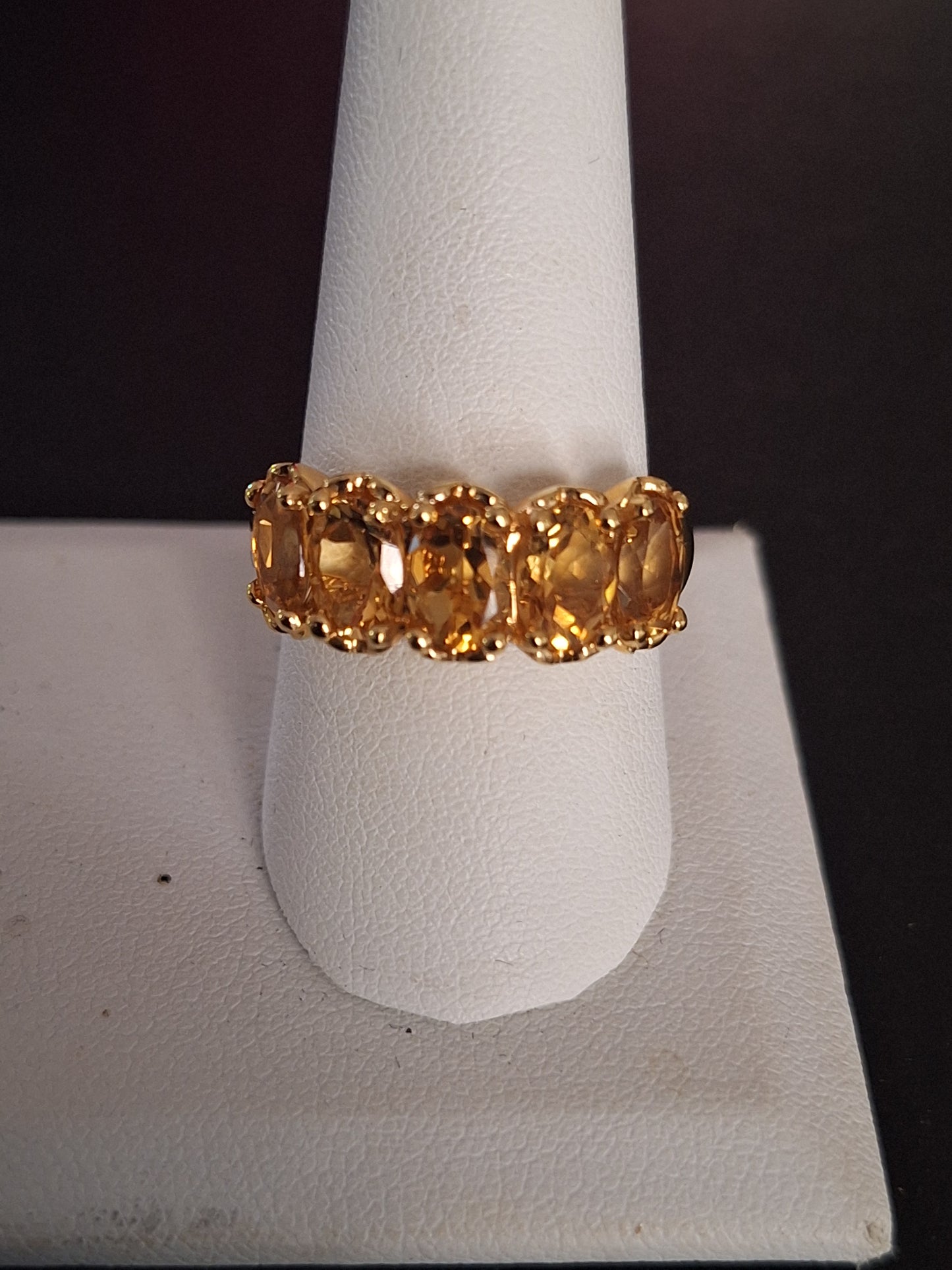 Five Stone Oval Peridot Ring