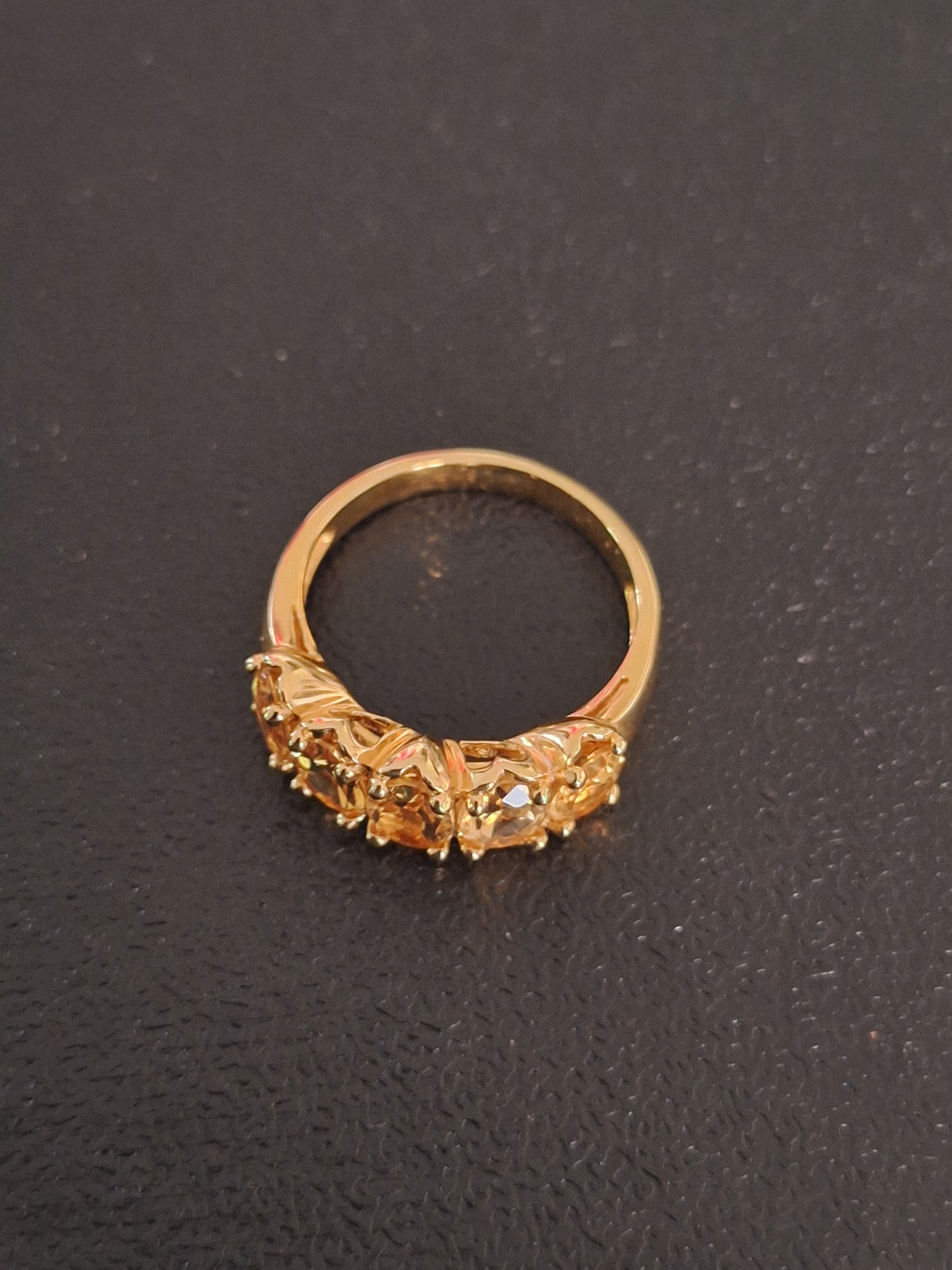 Five Stone Oval Peridot Ring