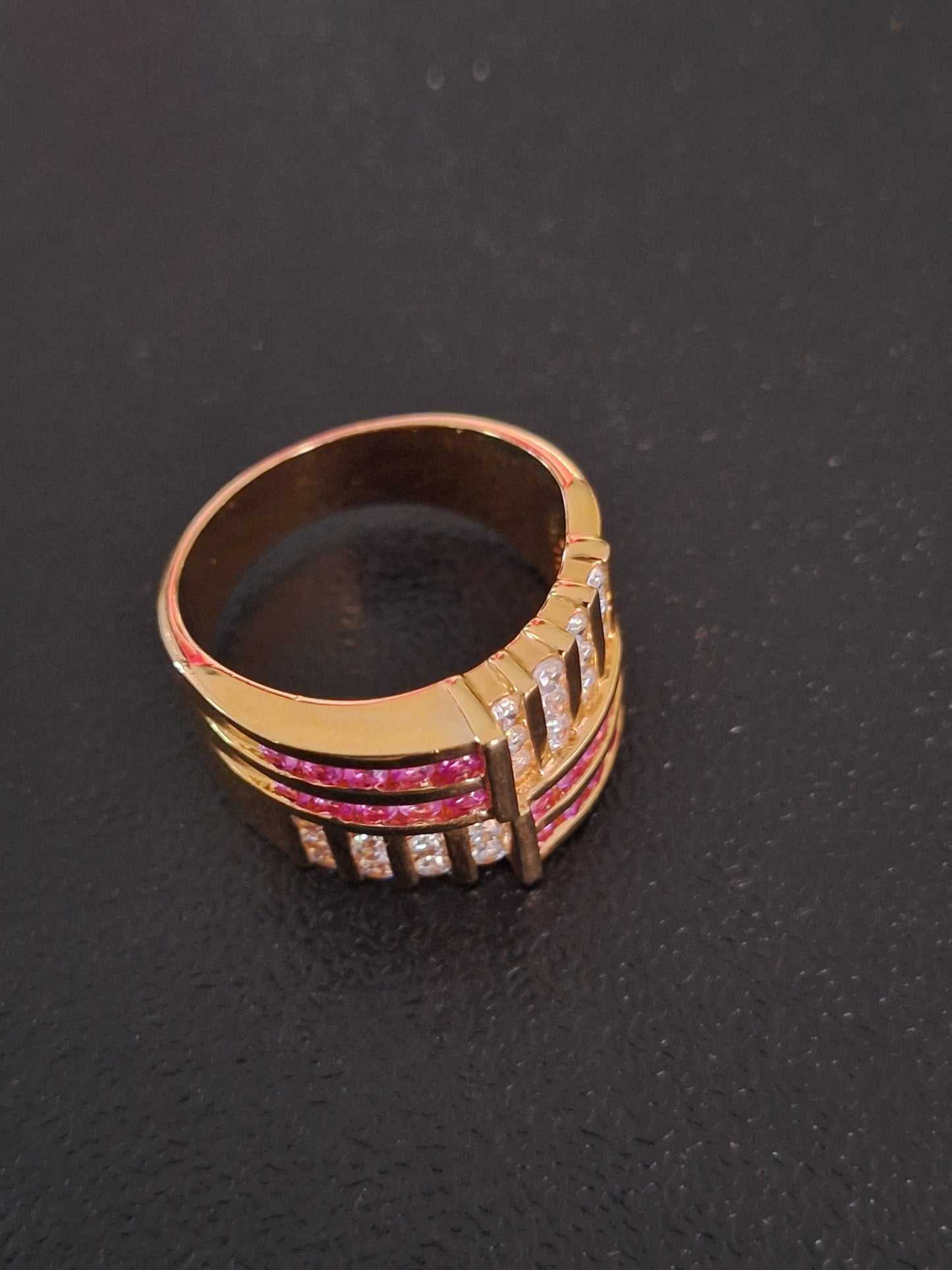 Yellow 925 Sterling Silver Ruby and Diamond Custom Ring