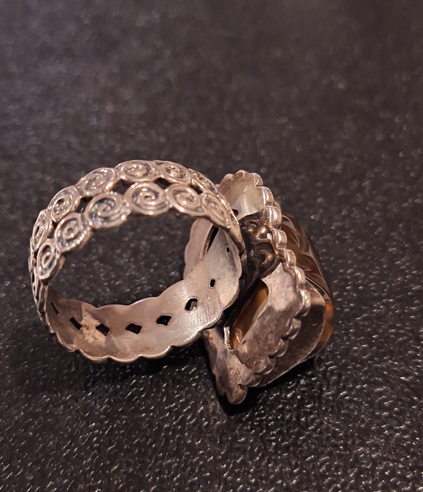 Sterling Silver Hand-Carved Buddha Head Tiger's Eye