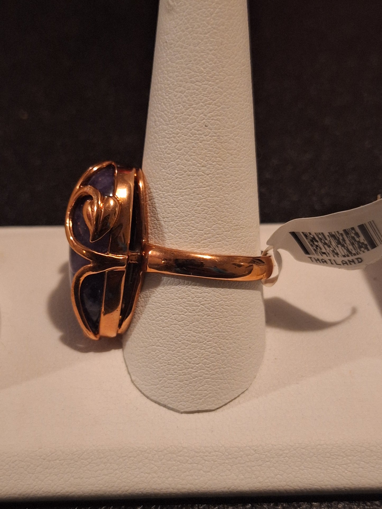 Copper Purple Charoite Mosaic Mystical Healing ring