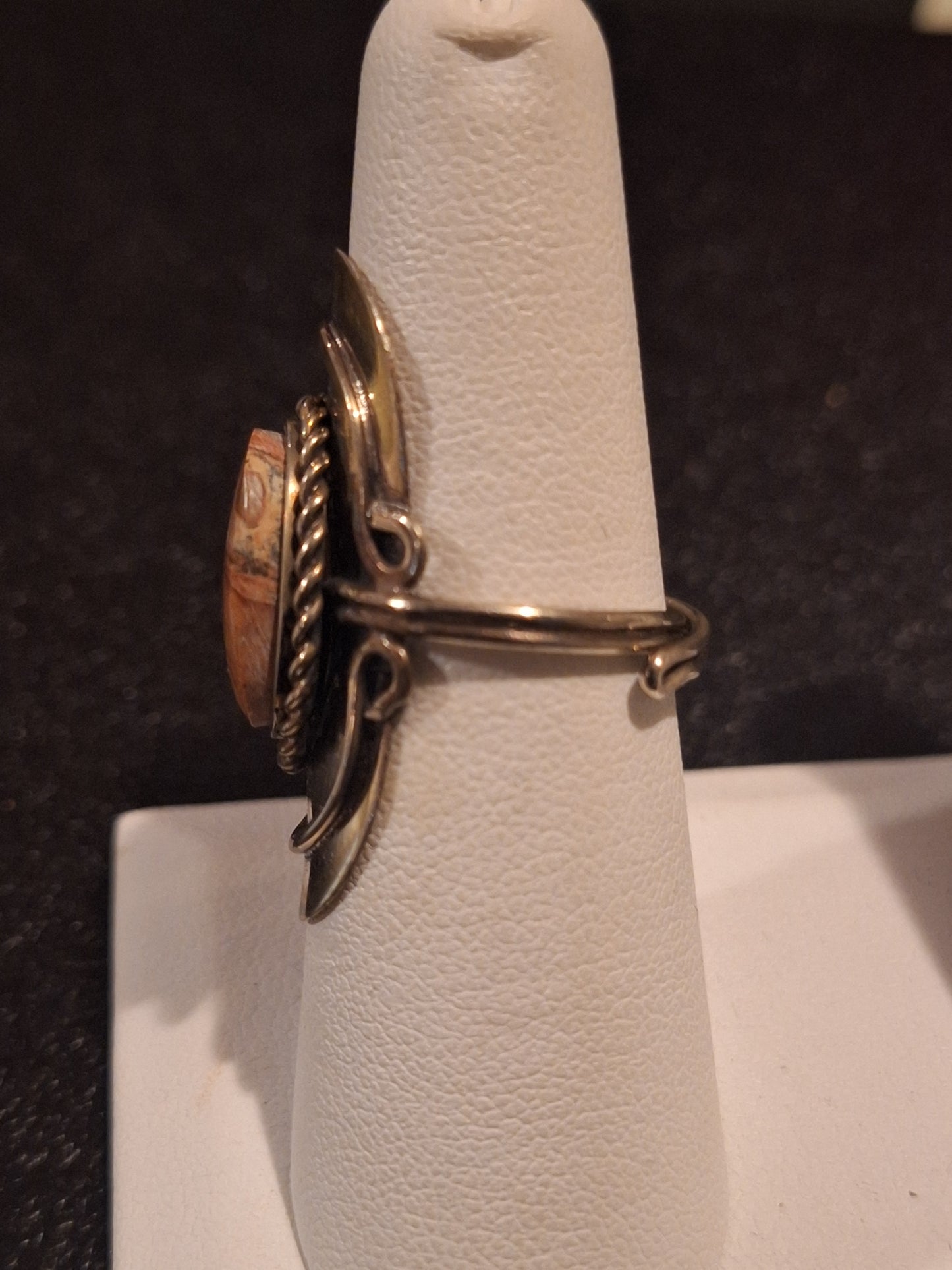 Vintage Sterling Silver Banded Agate Ring