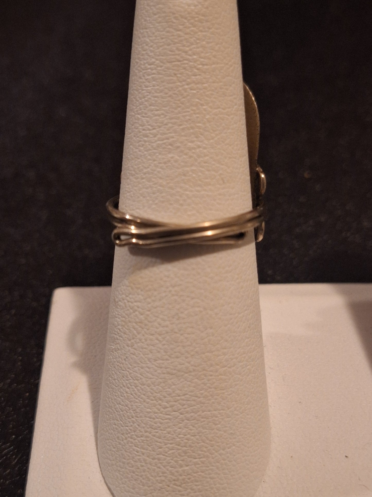 Vintage Sterling Silver Banded Agate Ring