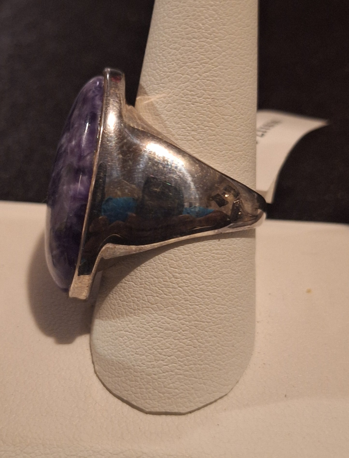 925 Solid Sterling Silver Natural Siberian Charoite Ring