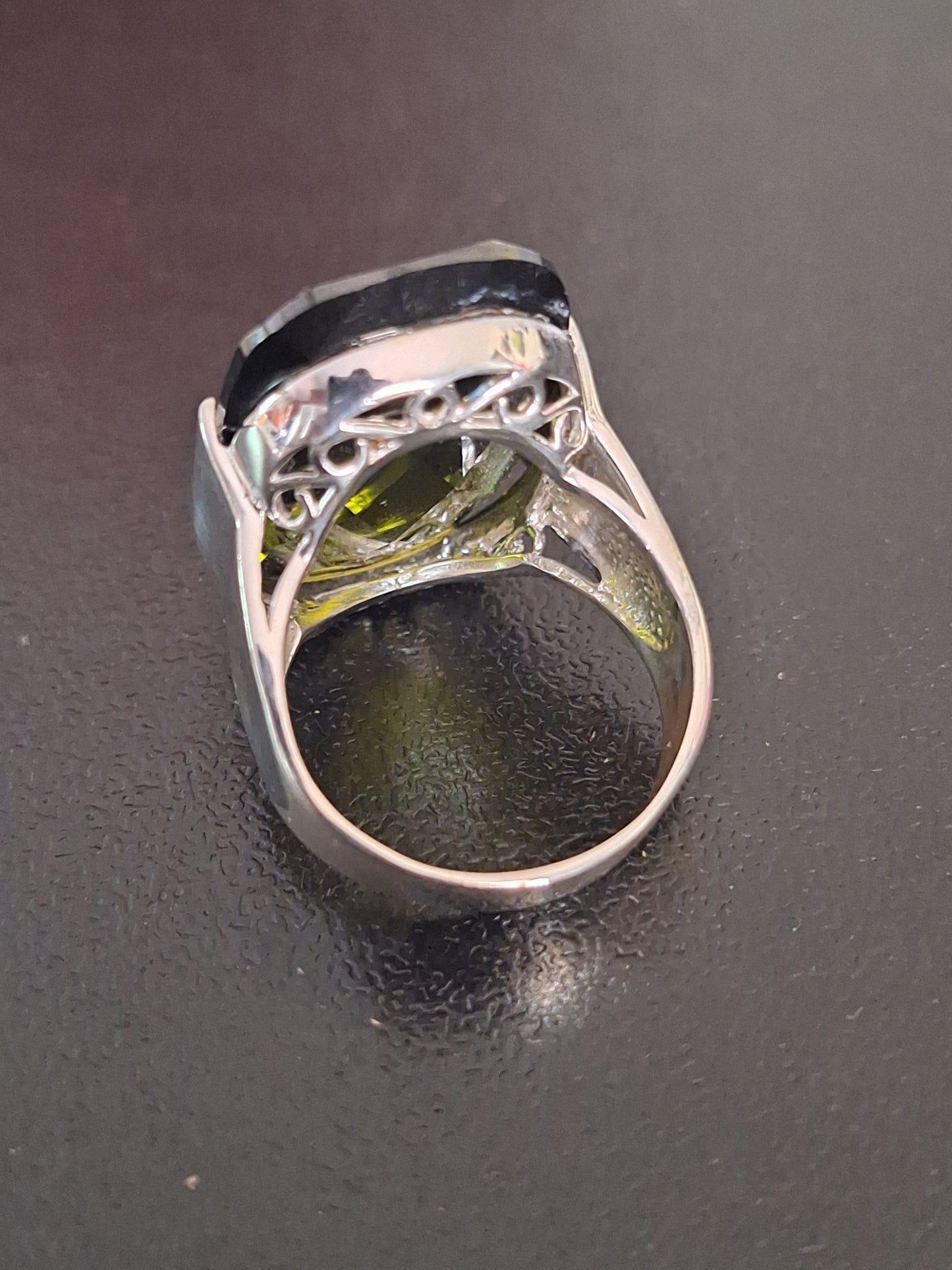 925 Sterling Silver Ring Moldavite Gemstone